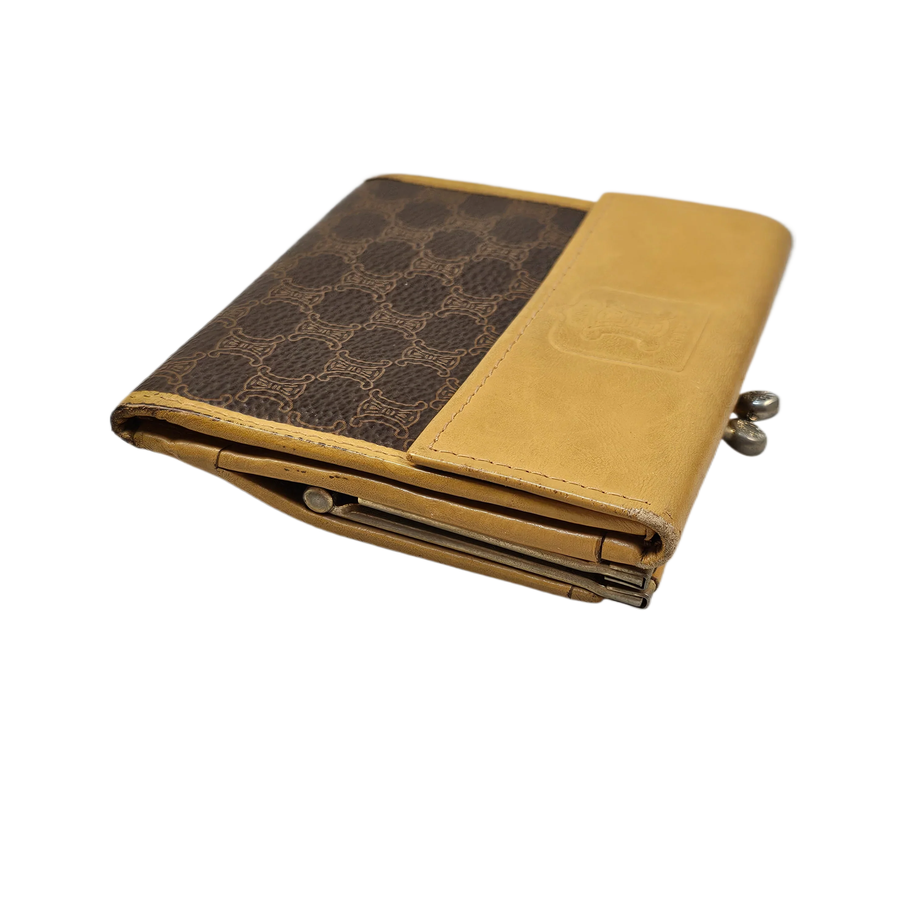 Celine Monogram Leather & Canvas Wallet