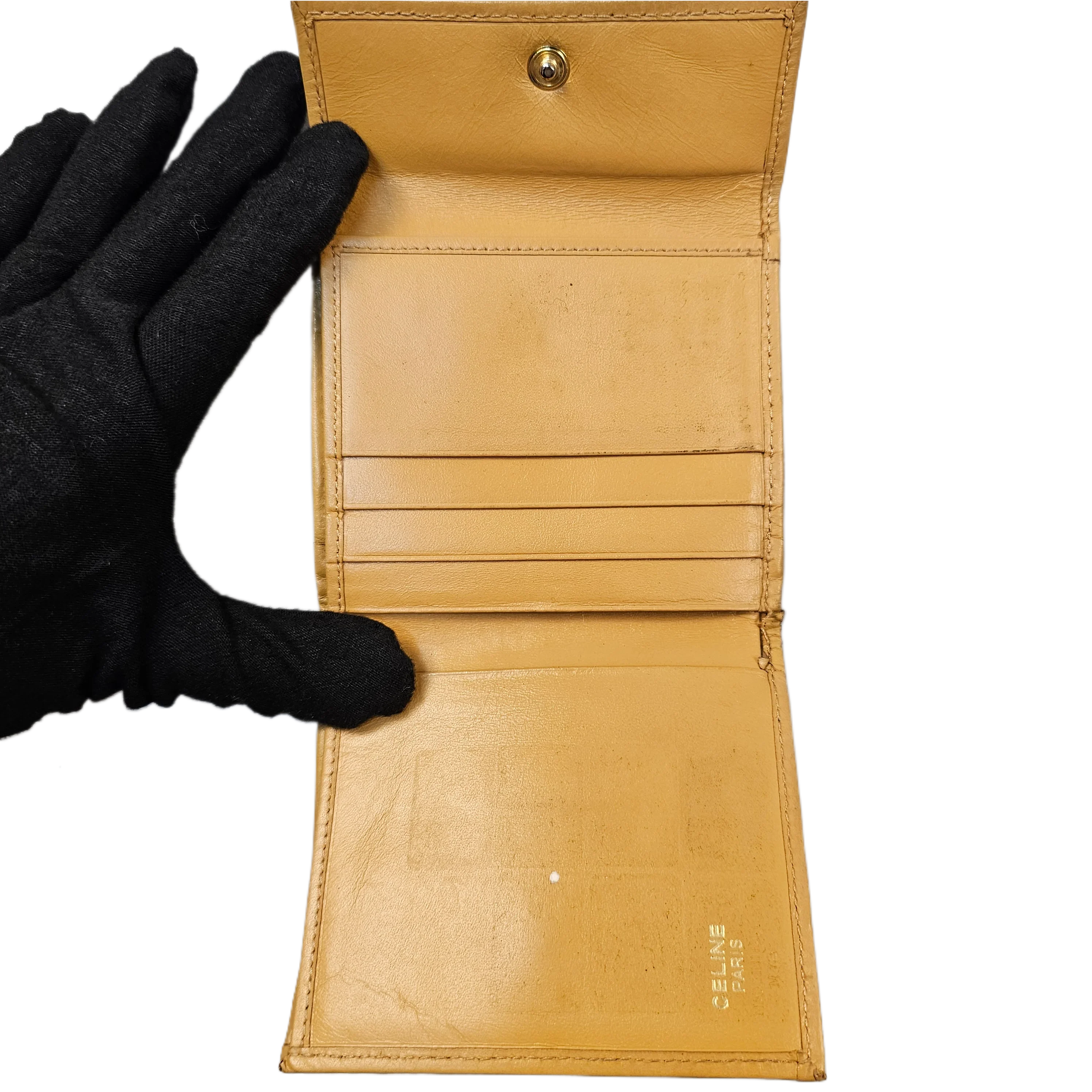 Celine Monogram Leather & Canvas Wallet