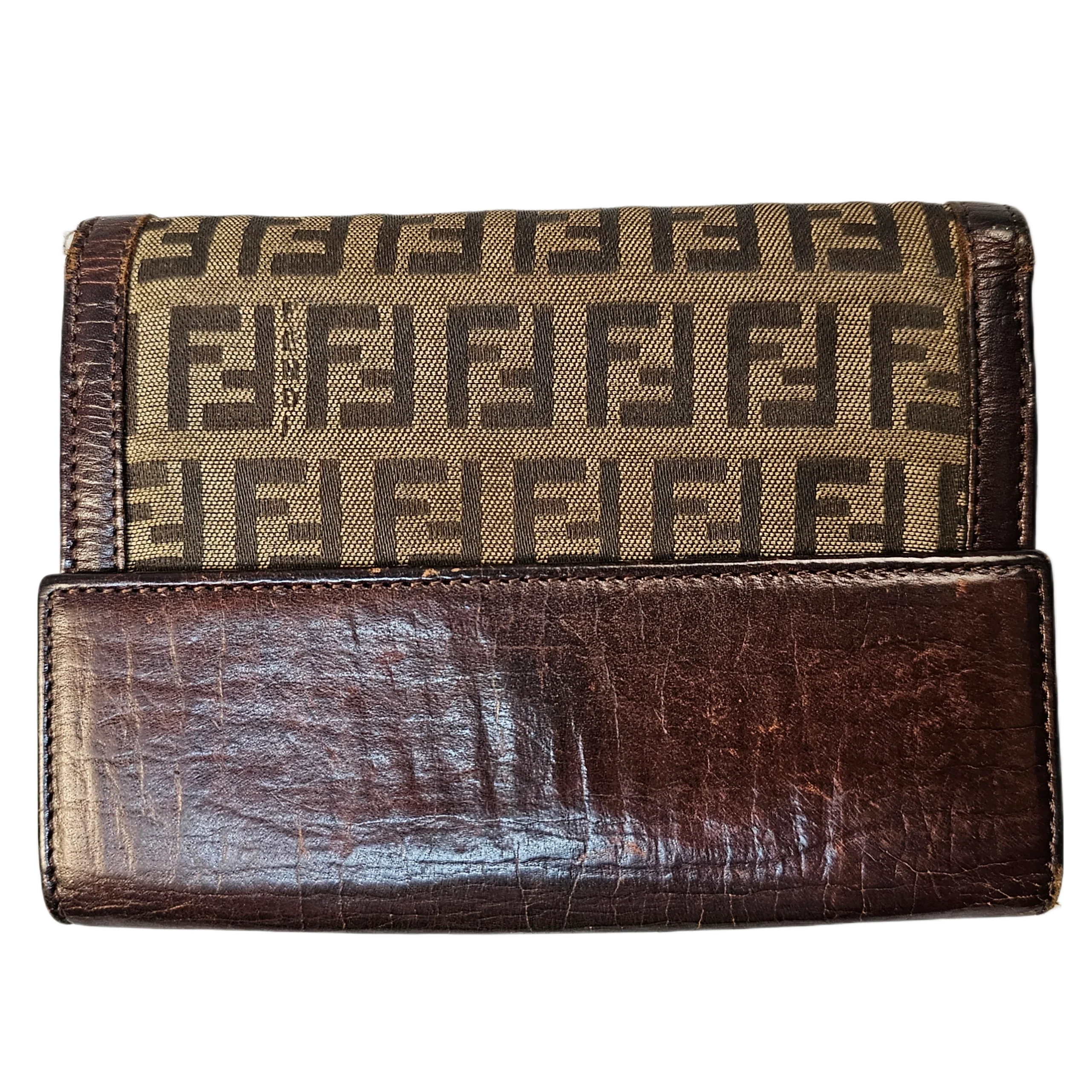 Fendi Monogram Leather & Canvas Wallet