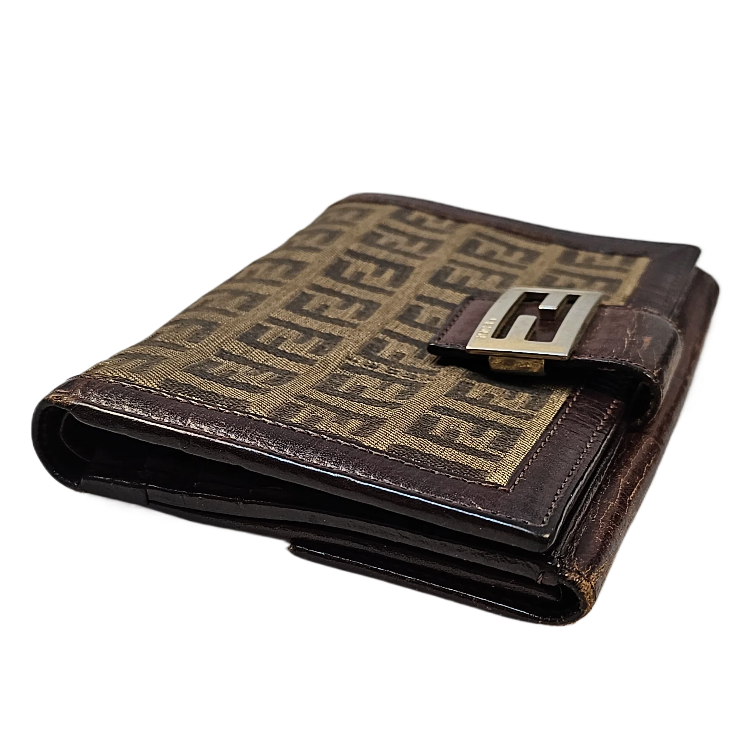 Fendi Monogram Leather & Canvas Wallet