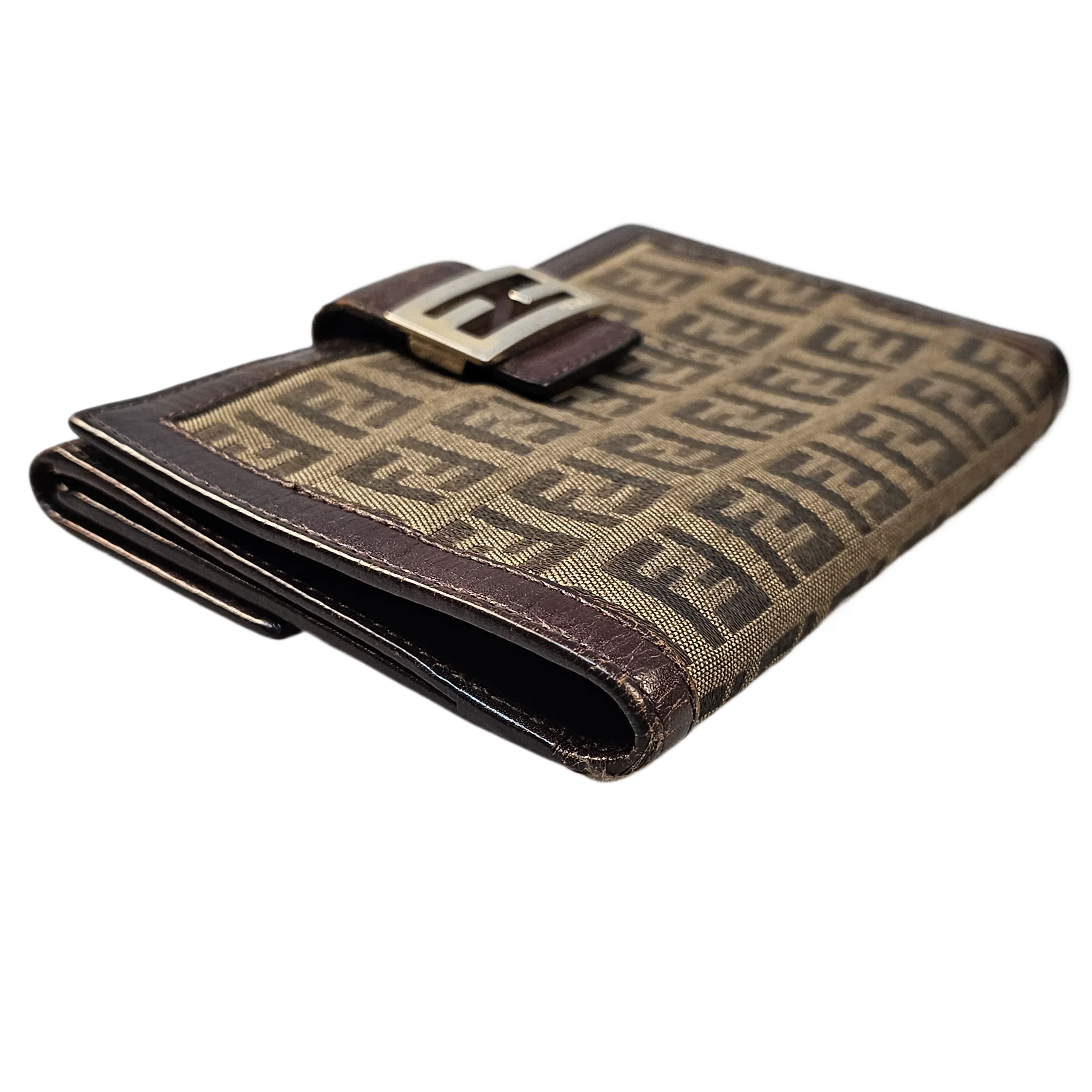 Fendi Monogram Leather & Canvas Wallet