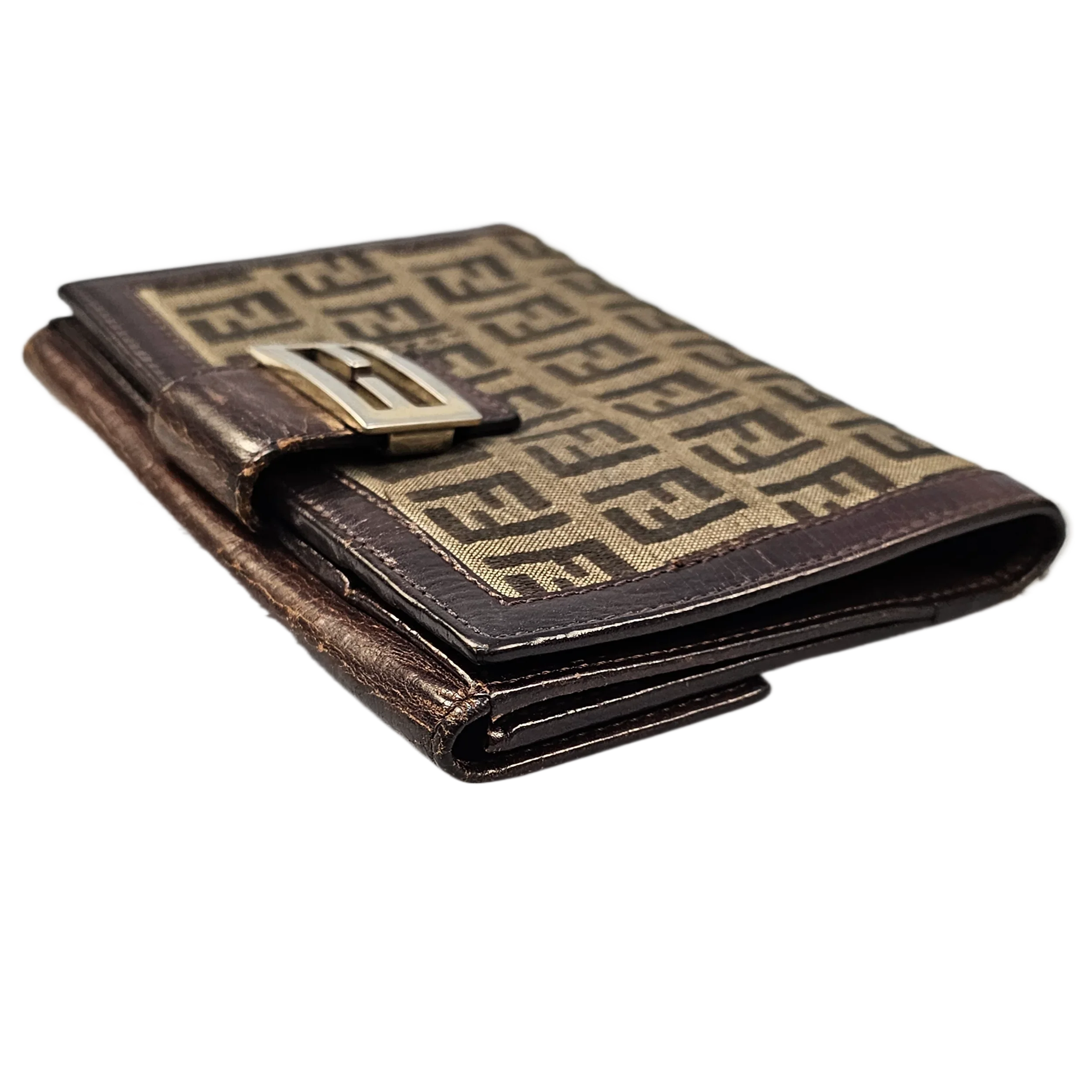 Fendi Monogram Leather & Canvas Wallet