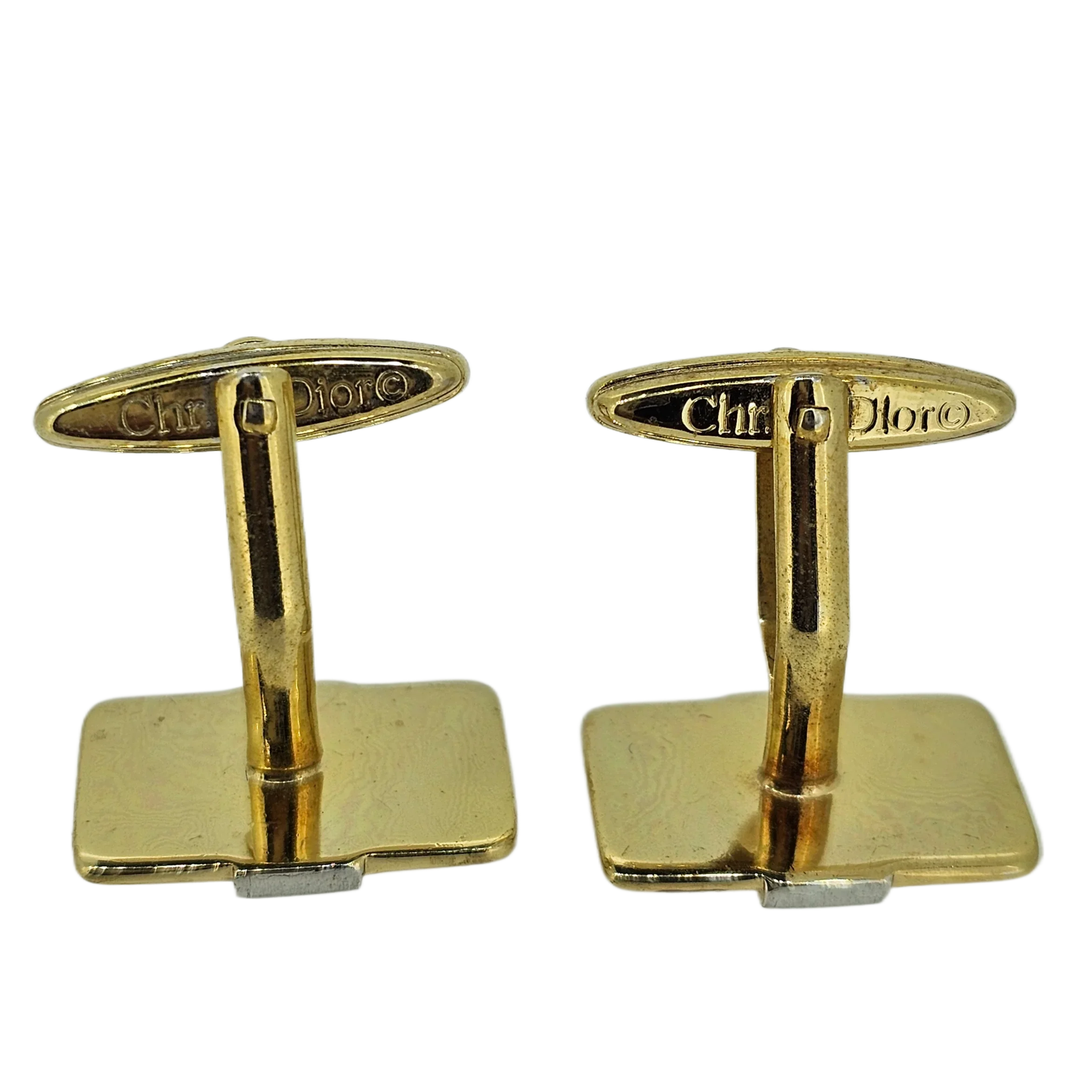 Dior Metal Gold-tone & Silver Cufflinks