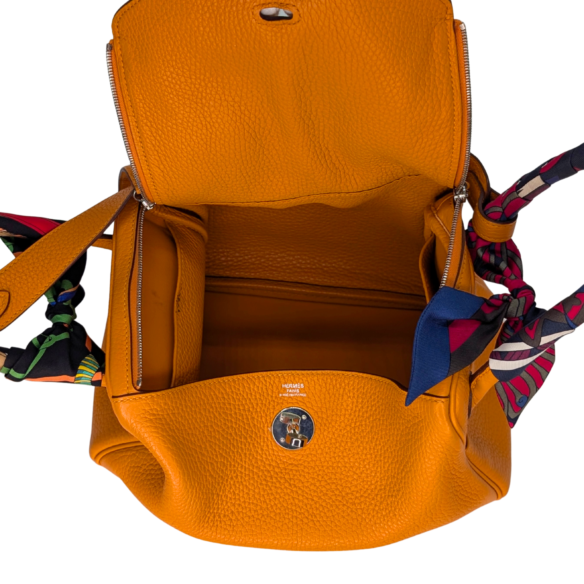 Hermes Lindy Clemence Handbag 26 C stamp SHW Orange