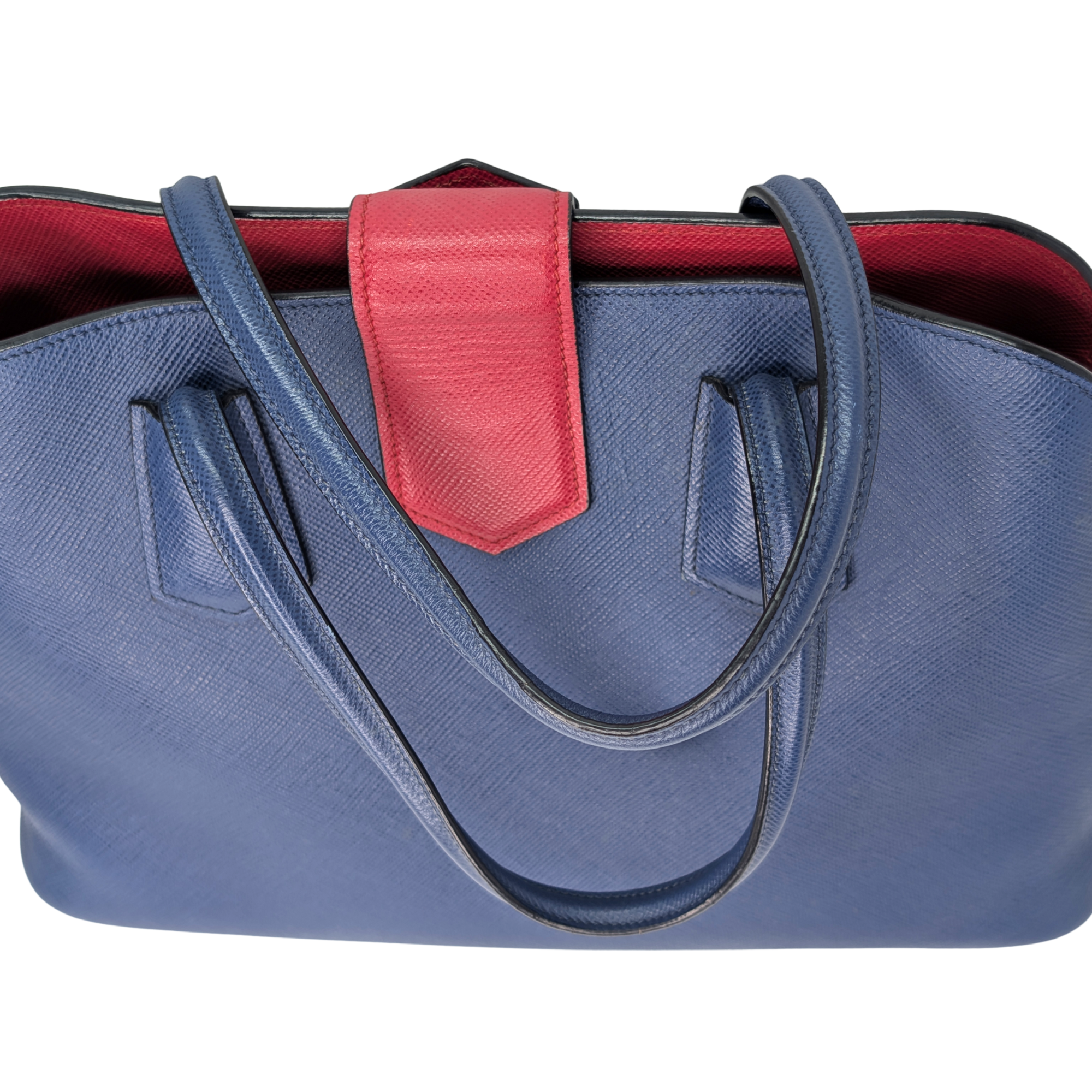 Prada Saffiano Cuir Tote Bag Navy Blue
