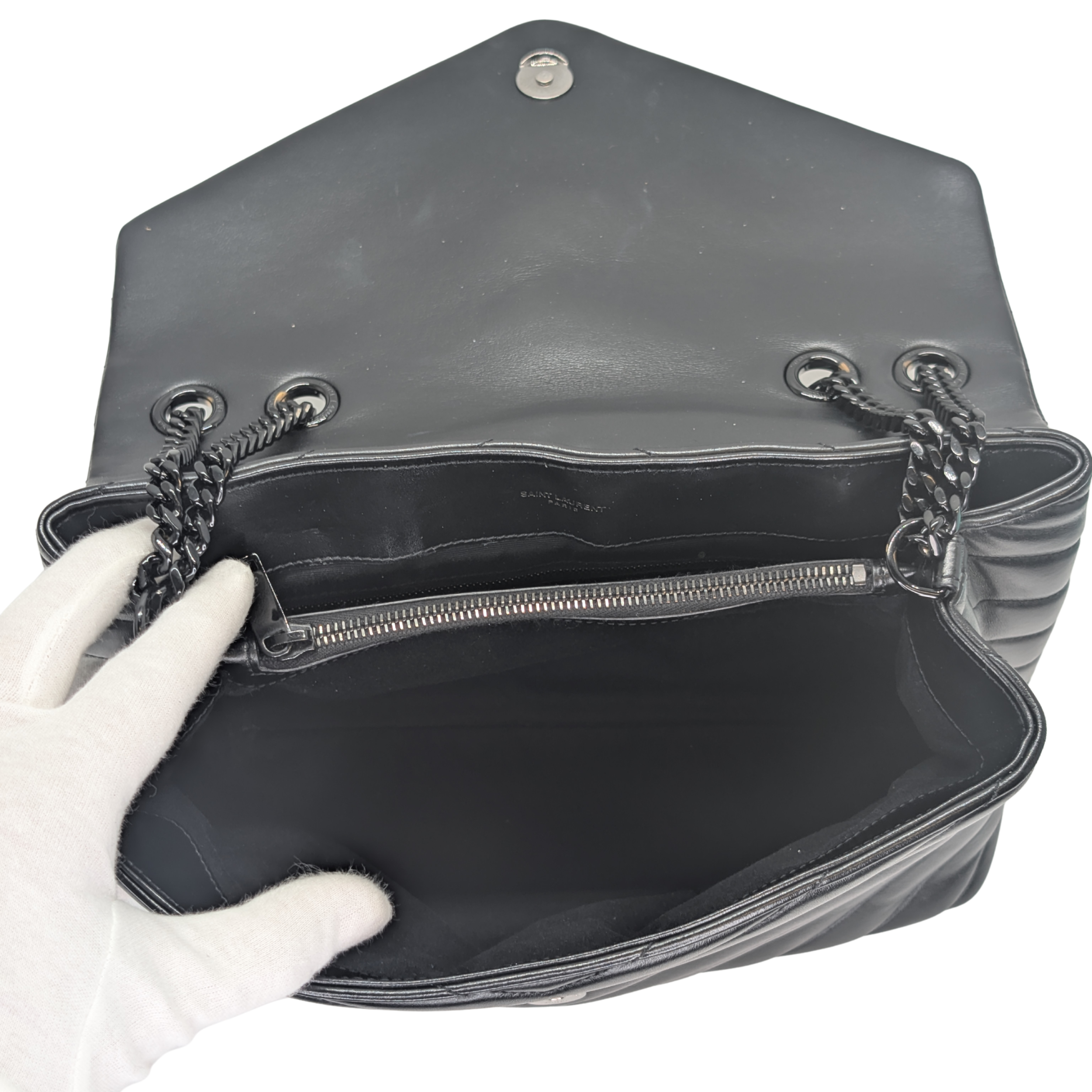 Yves Saint Laurent YSL Loulou Toy Medium Shoulder Bag Black