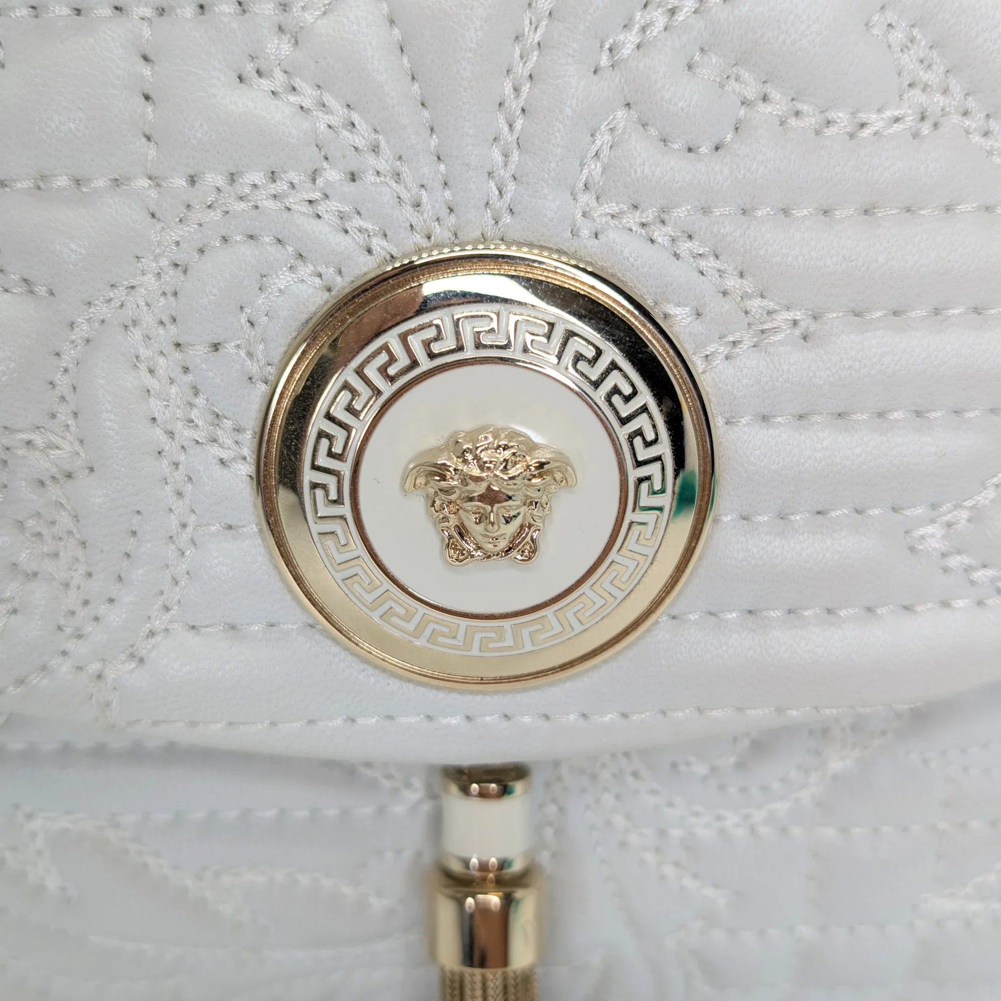 Versace Vanitas Barocco Handbag White - Lost Designer
