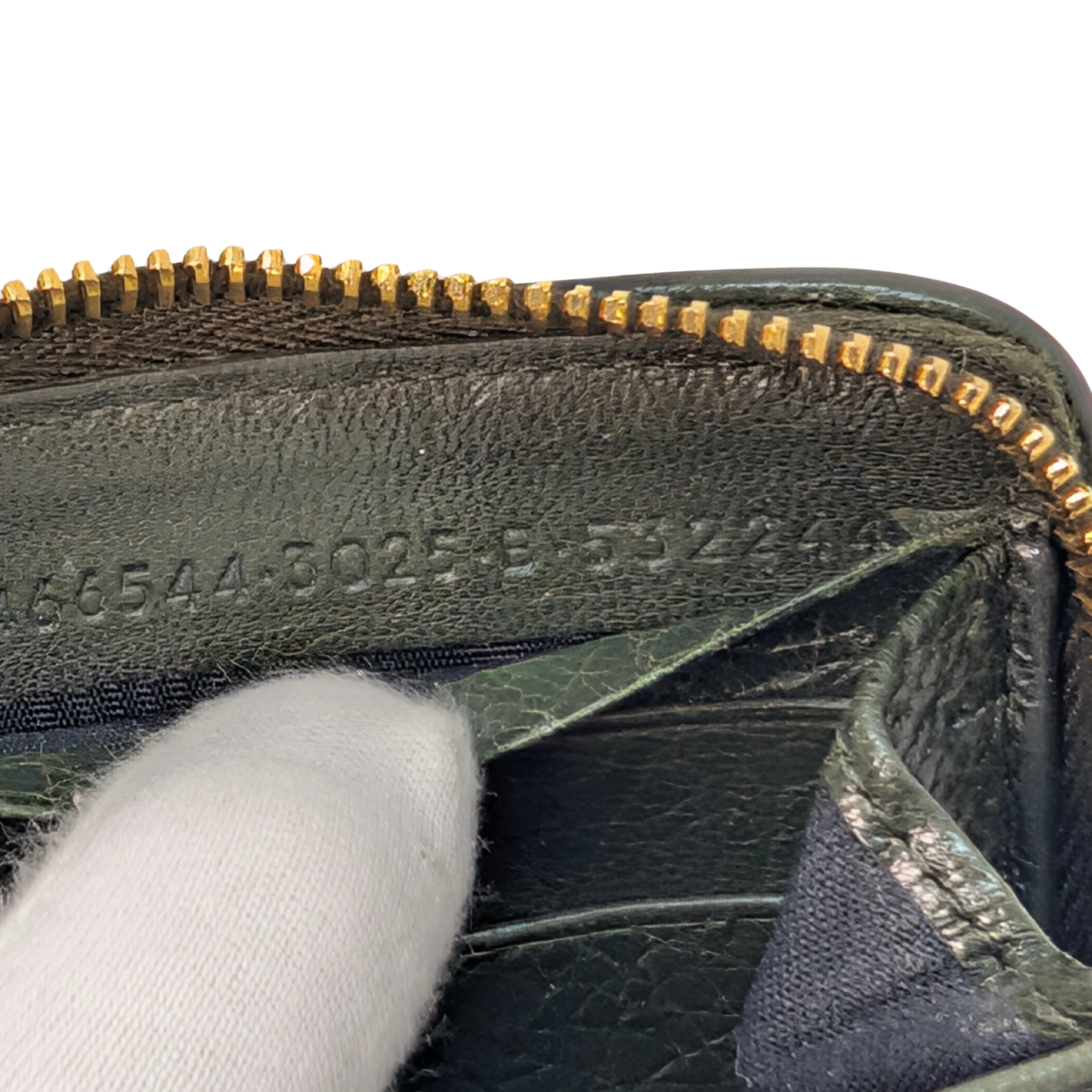 Balenciaga Zip Around Long Wallet Olive Green