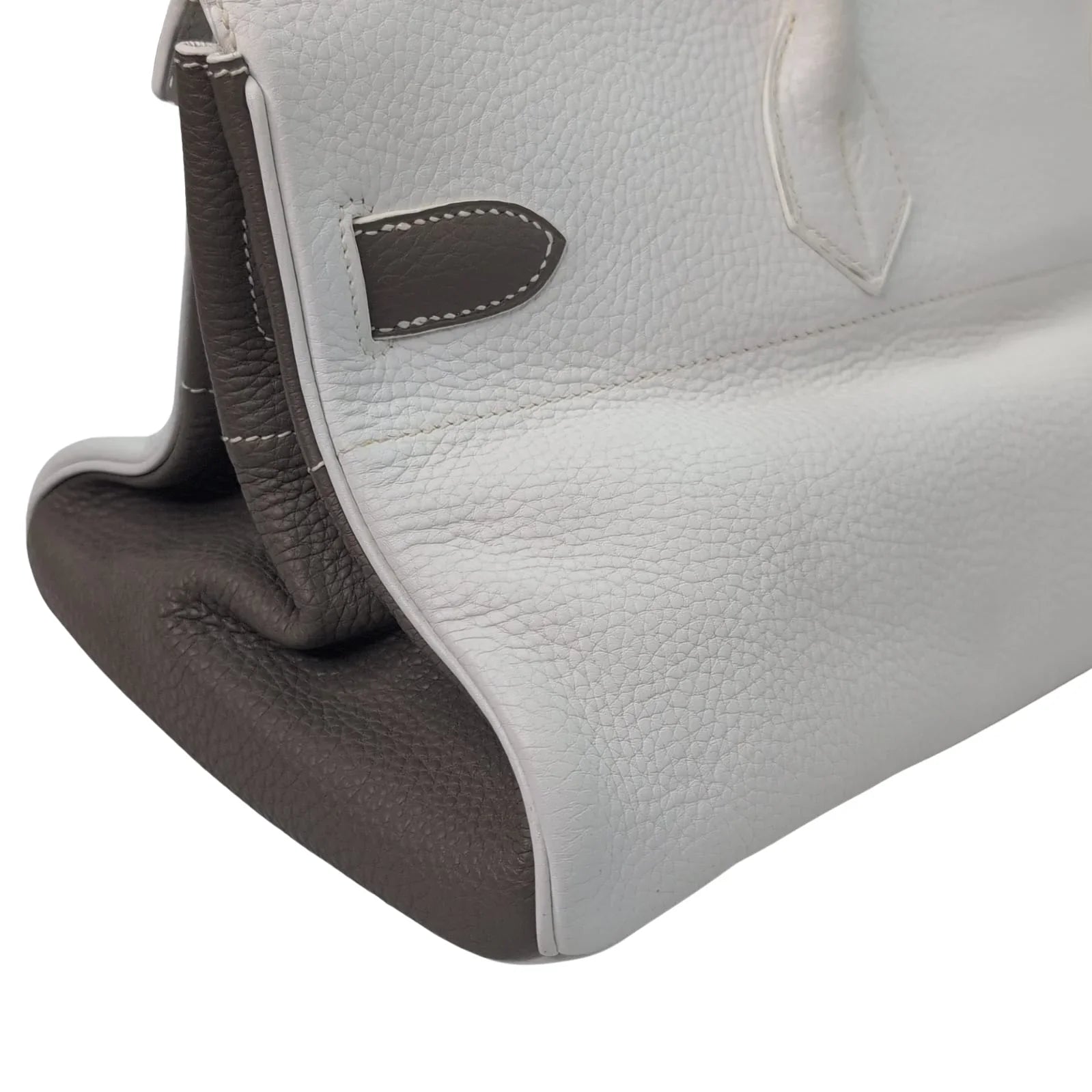 Hermès Birkin Shoulder 42 White Etoupe Clemence Palladium Hardware □J Stamp - Lost Designer