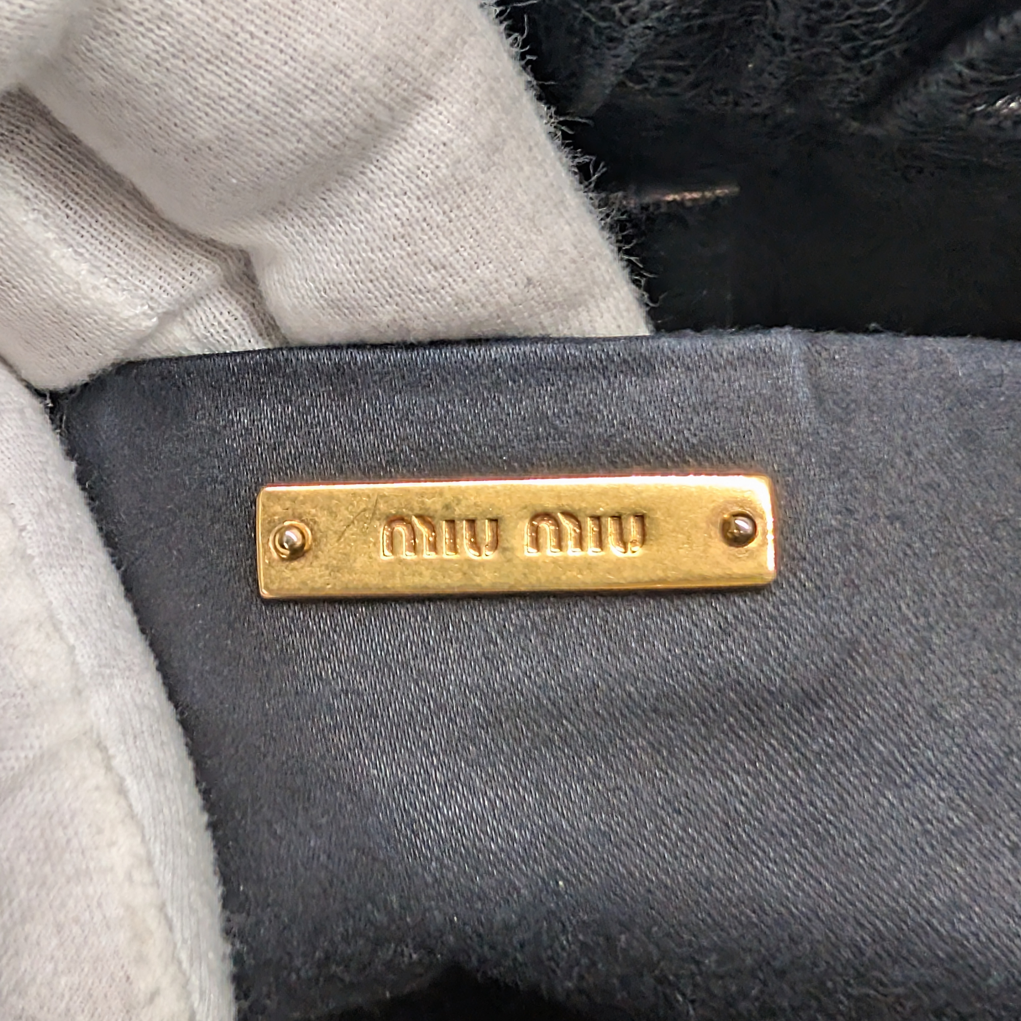 Miu Miu Vitello Crossbody Bag Black