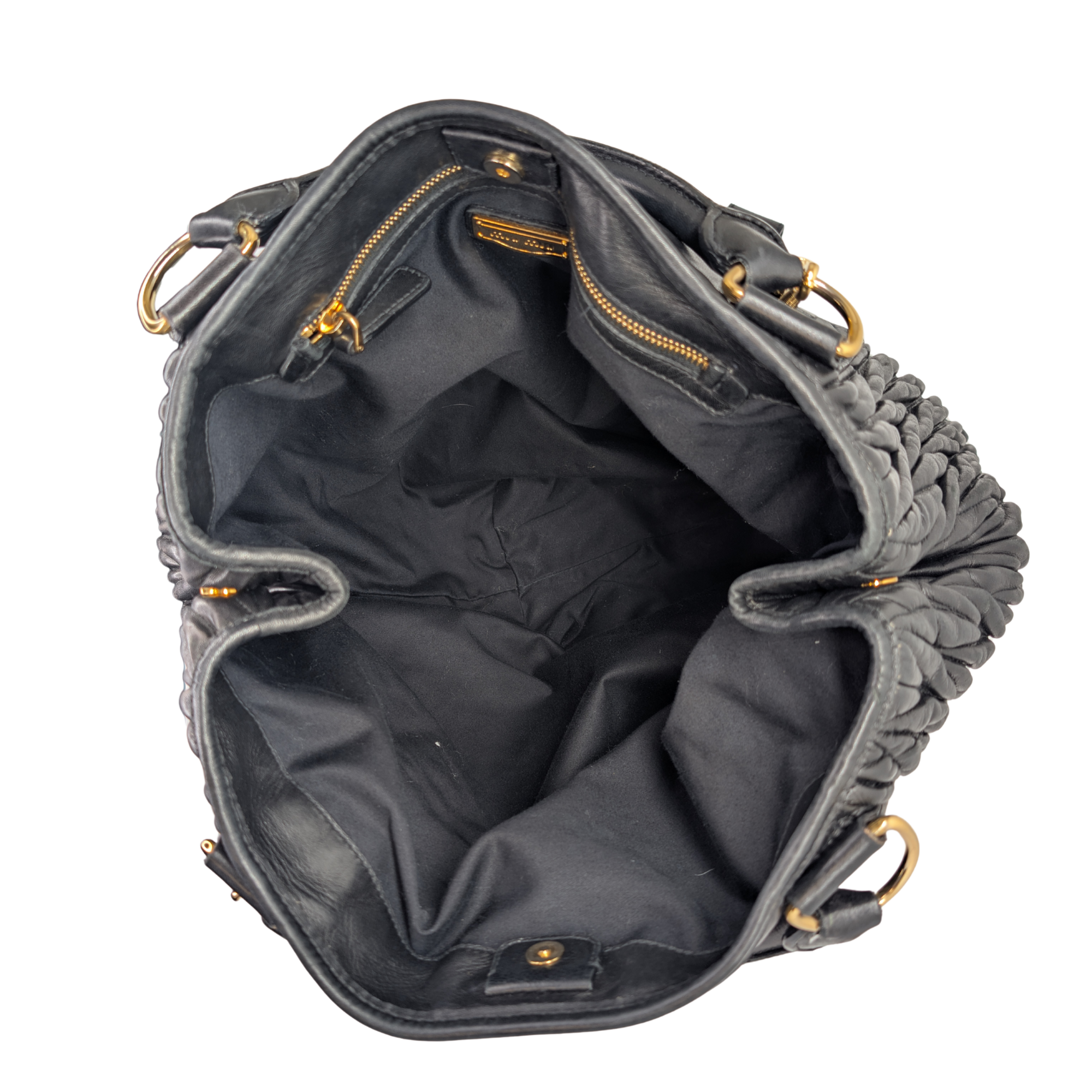 Miu Miu Matelasse Tote Bag Black - Lost Designer