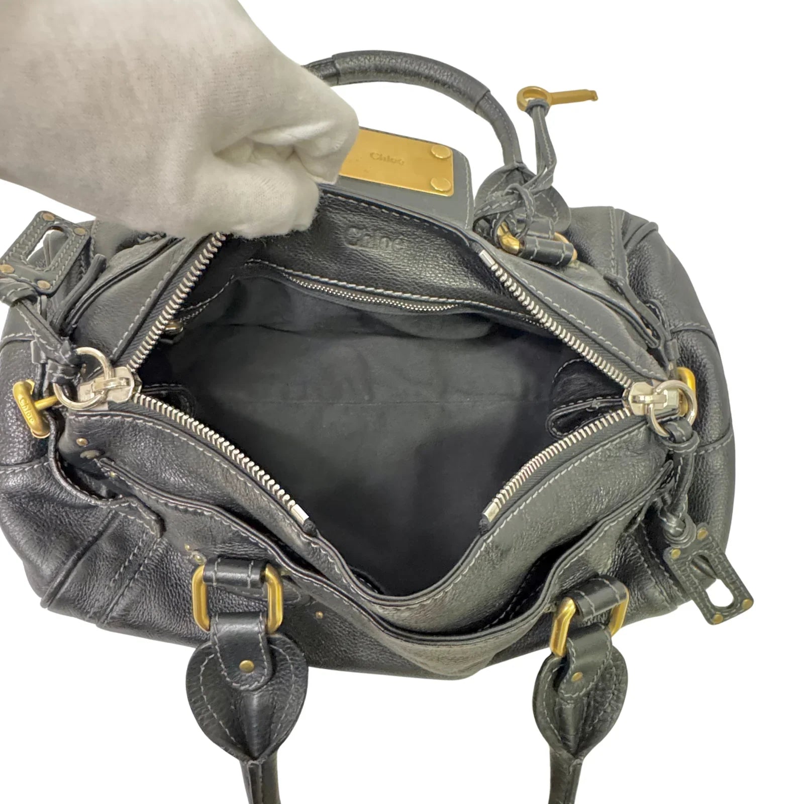 Chloe Paddington Leather Bag Black