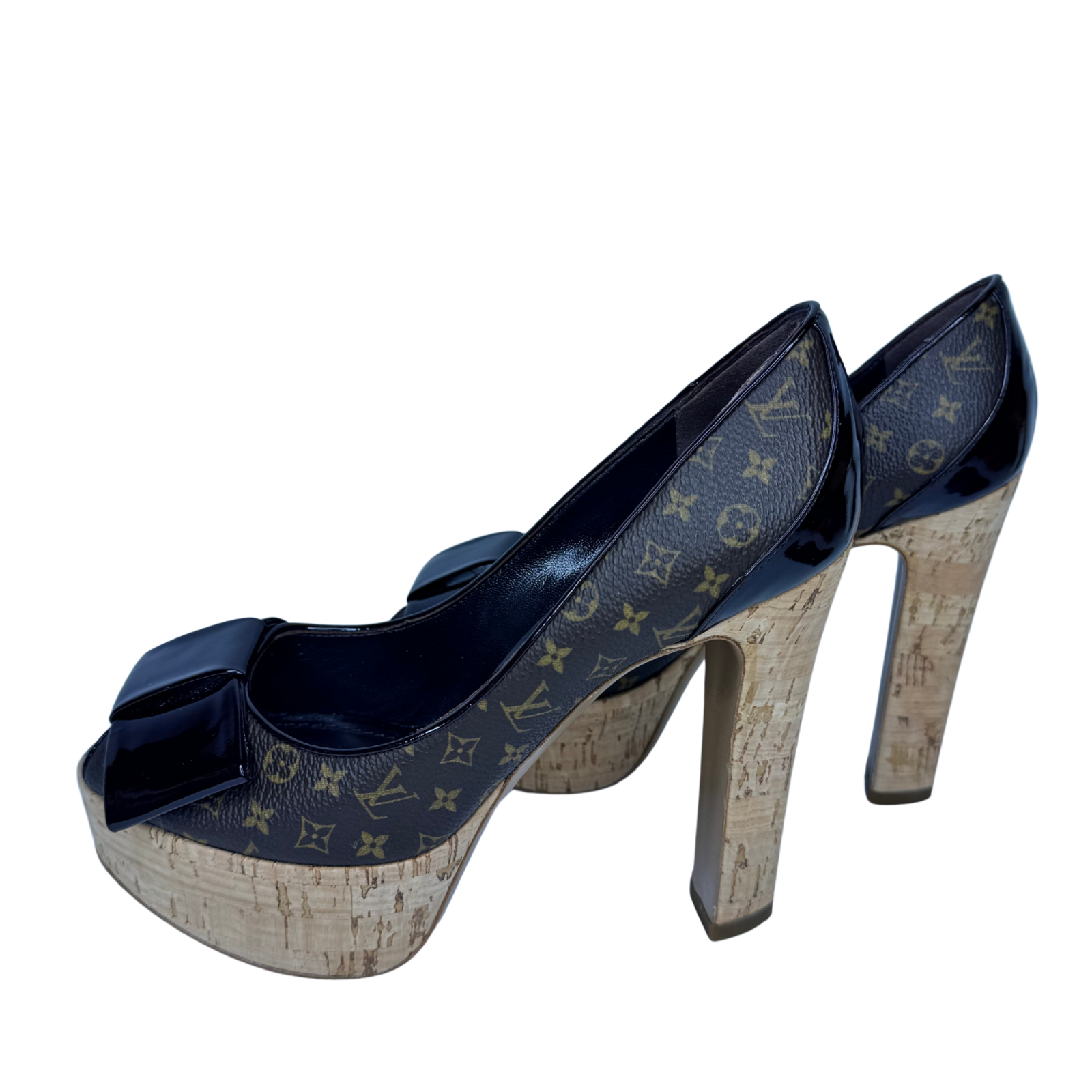 Louis Vuitton Monogram Cork Rivoli Platform Heels – Size 35