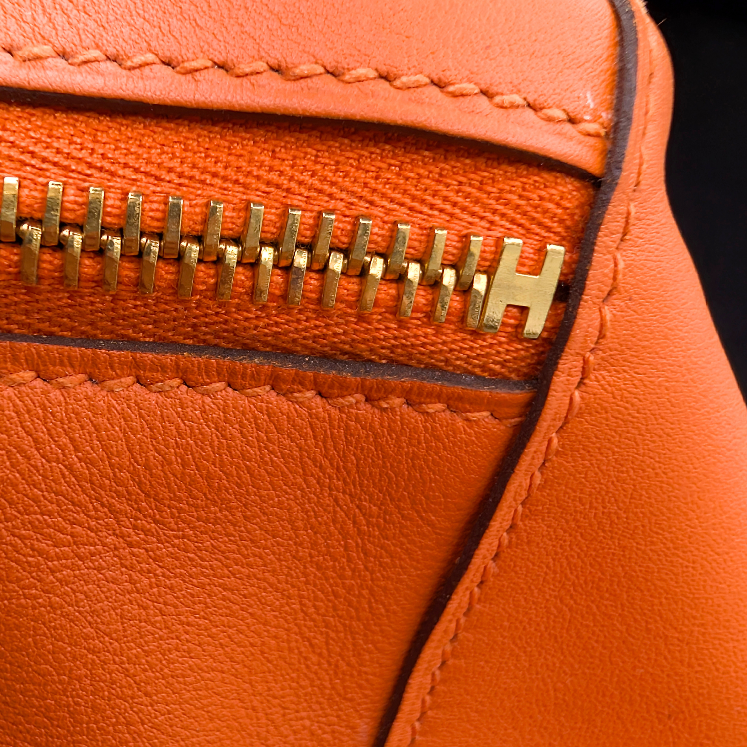 Hermes Lindy 30 Swift Leather Orange LGHW X Stamp