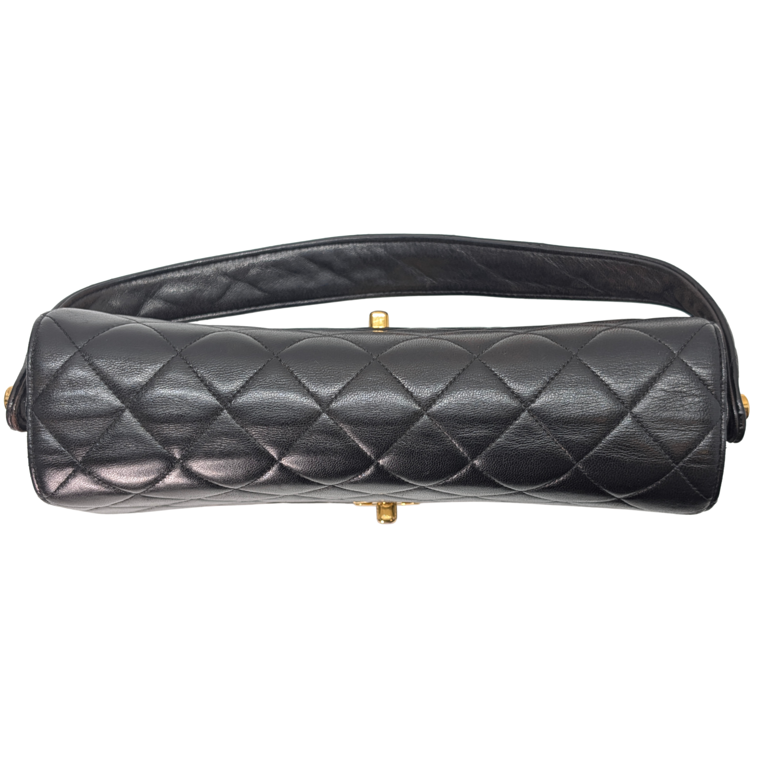 Chanel Lambskin Vintage Double Sided Classic Flap Handbag Black