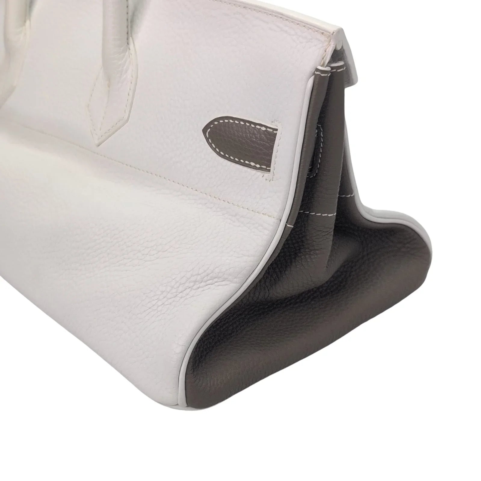 Hermès Birkin Shoulder 42 White Etoupe Clemence Palladium Hardware □J Stamp - Lost Designer