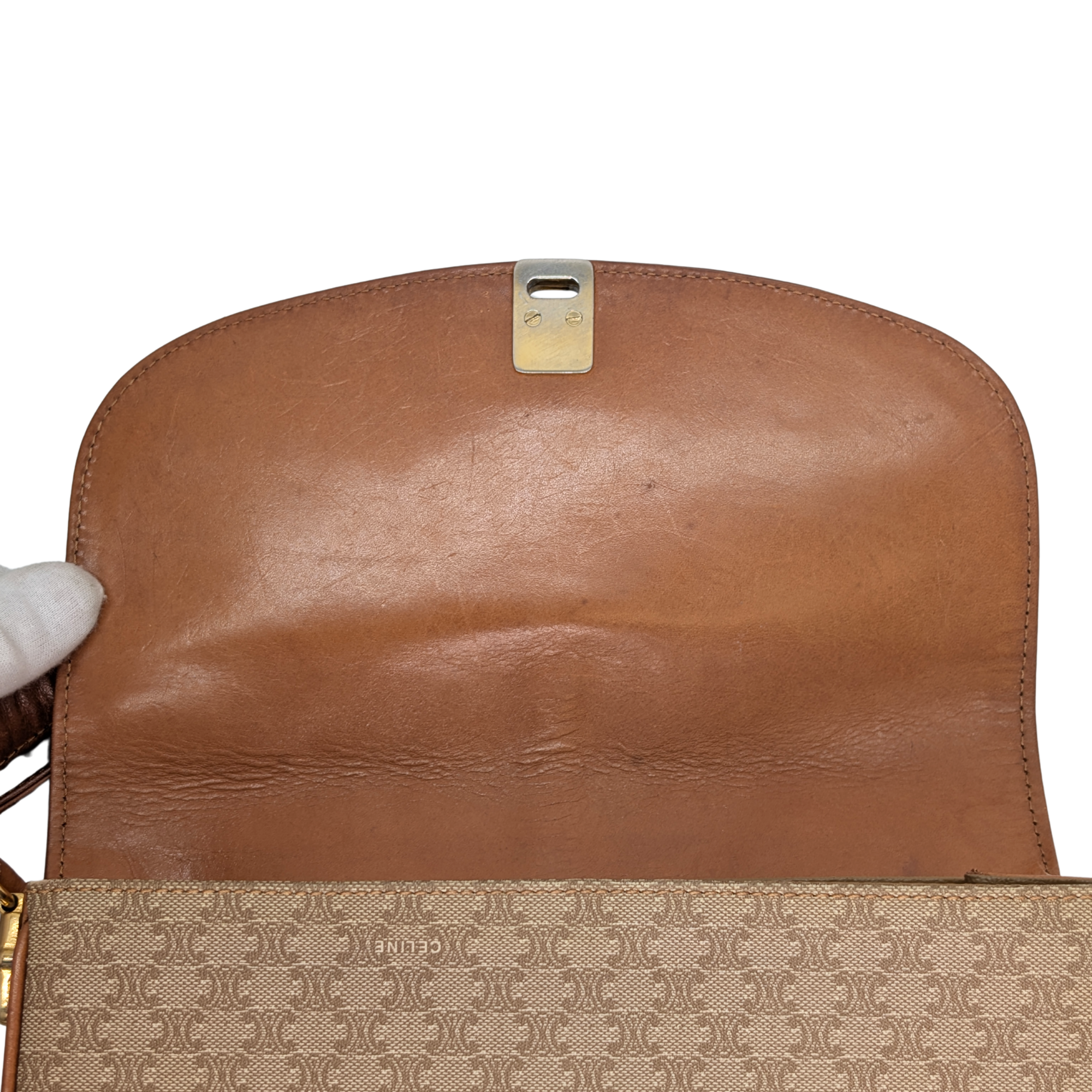 Celine Macadam Shoulder Bag Beige