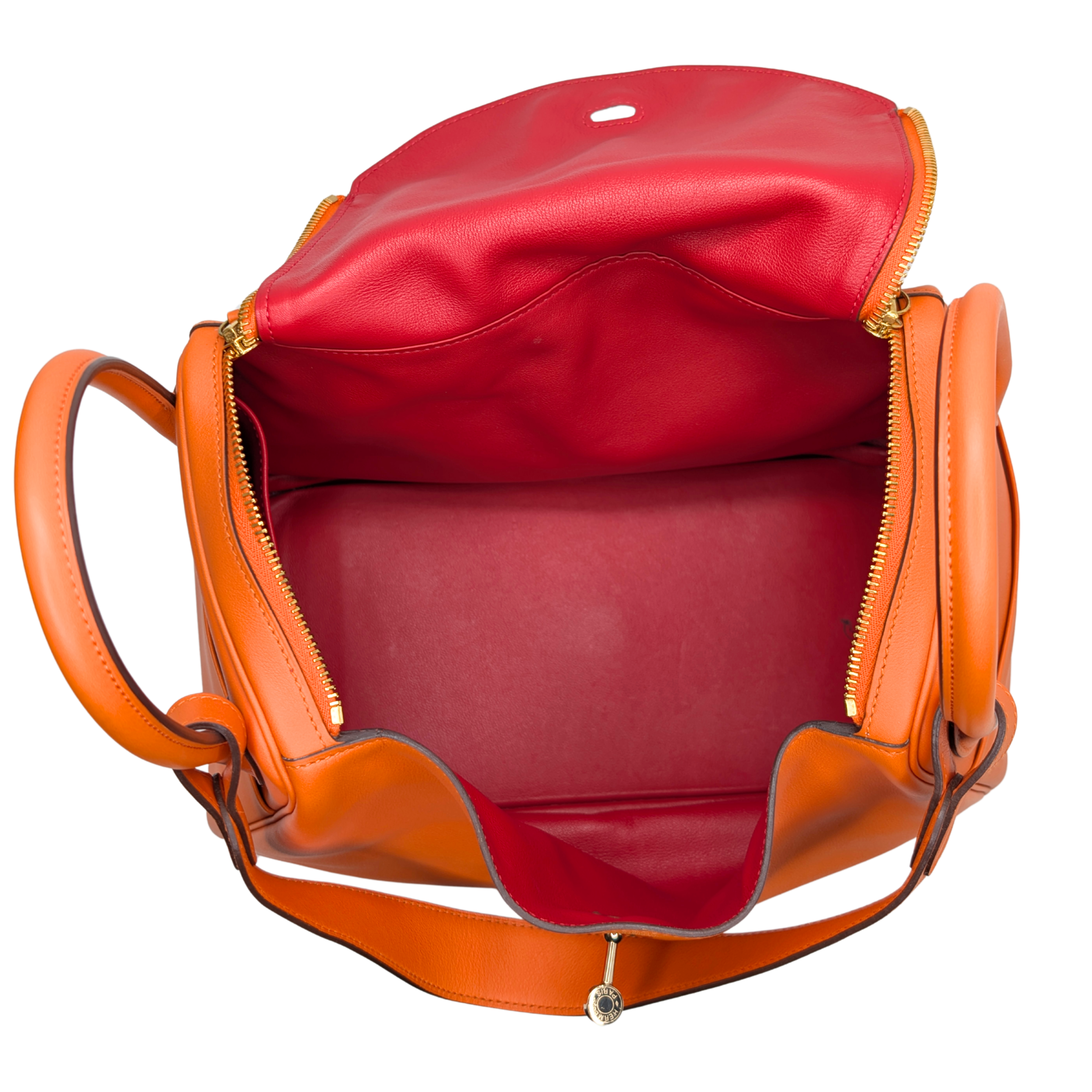 Hermes Lindy 30 Swift Leather Orange LGHW X Stamp