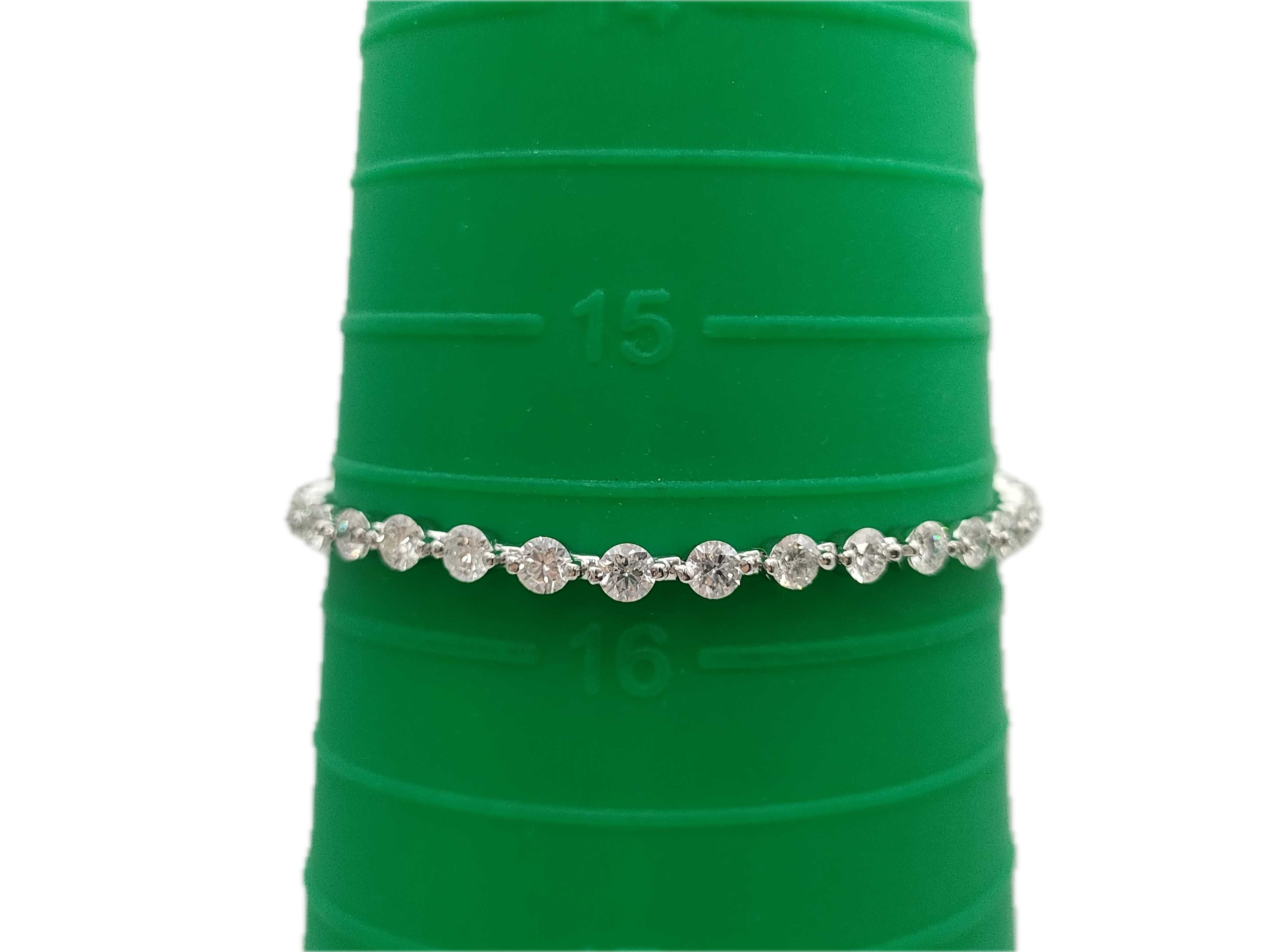 5.0ct Platinum Natural Round Brilliant Diamond Tennis Bracelet