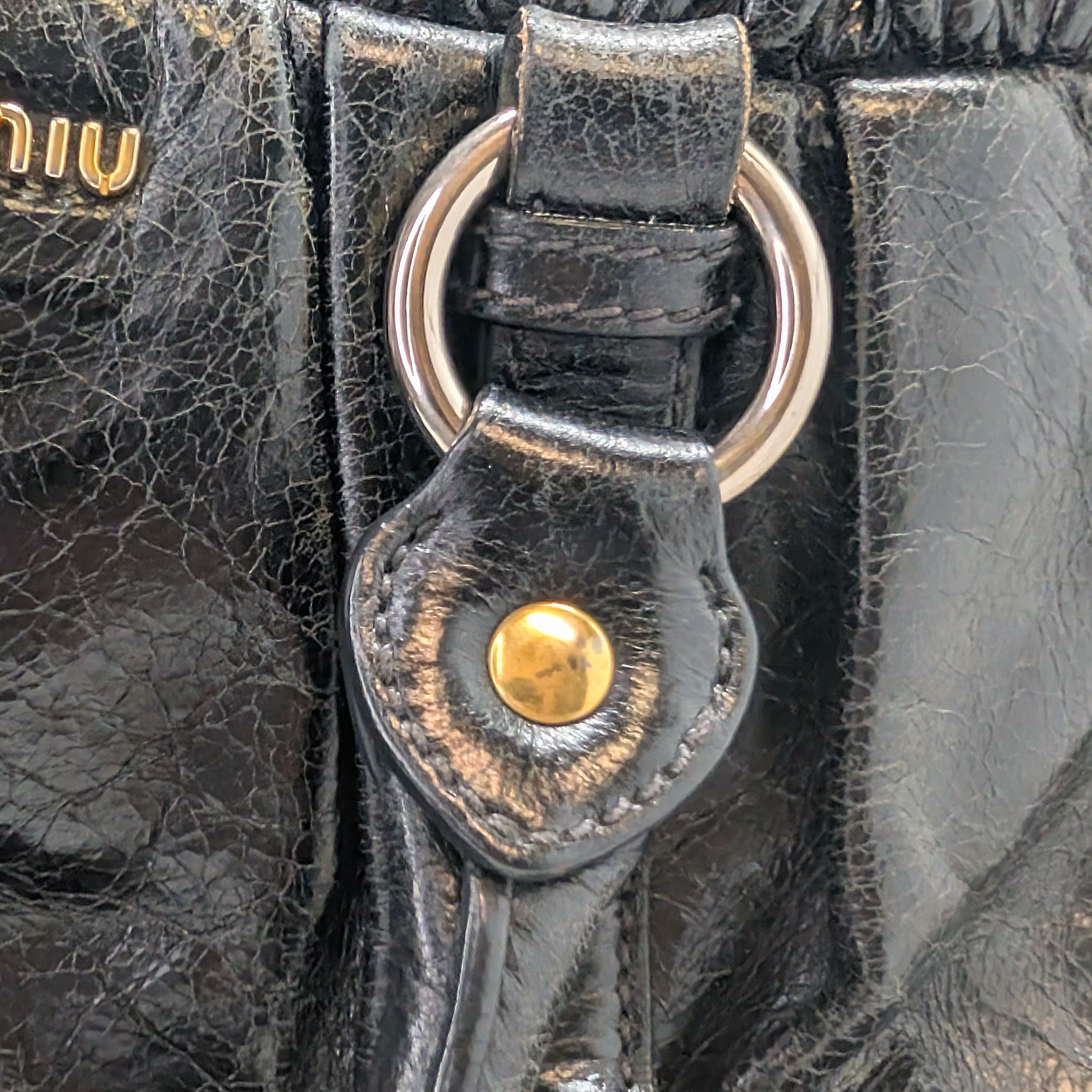 Miu Miu Vitello Crossbody Bag Black