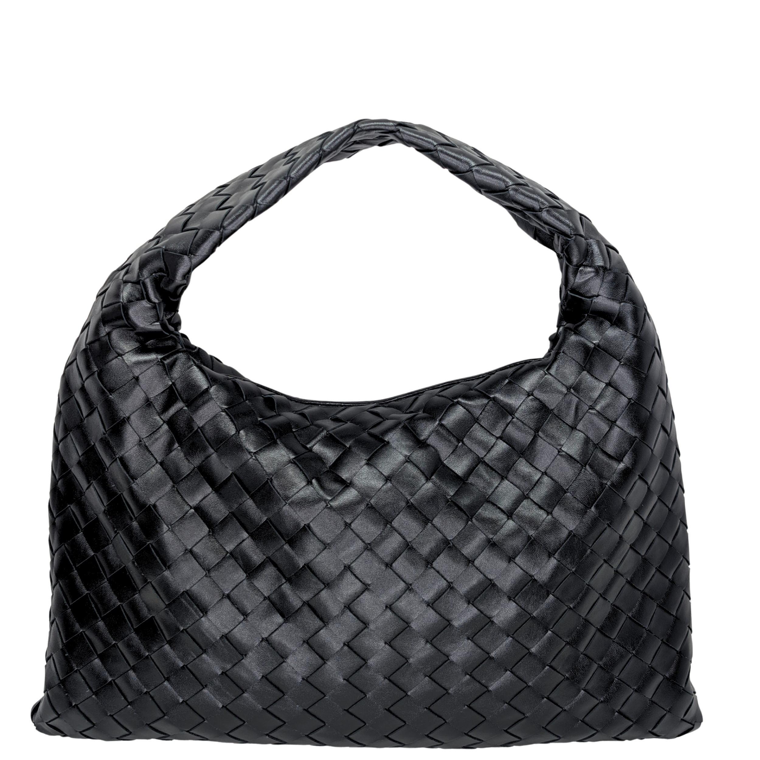 Bottega Veneta Small Hop Intrecciato Shoulder Bag Black