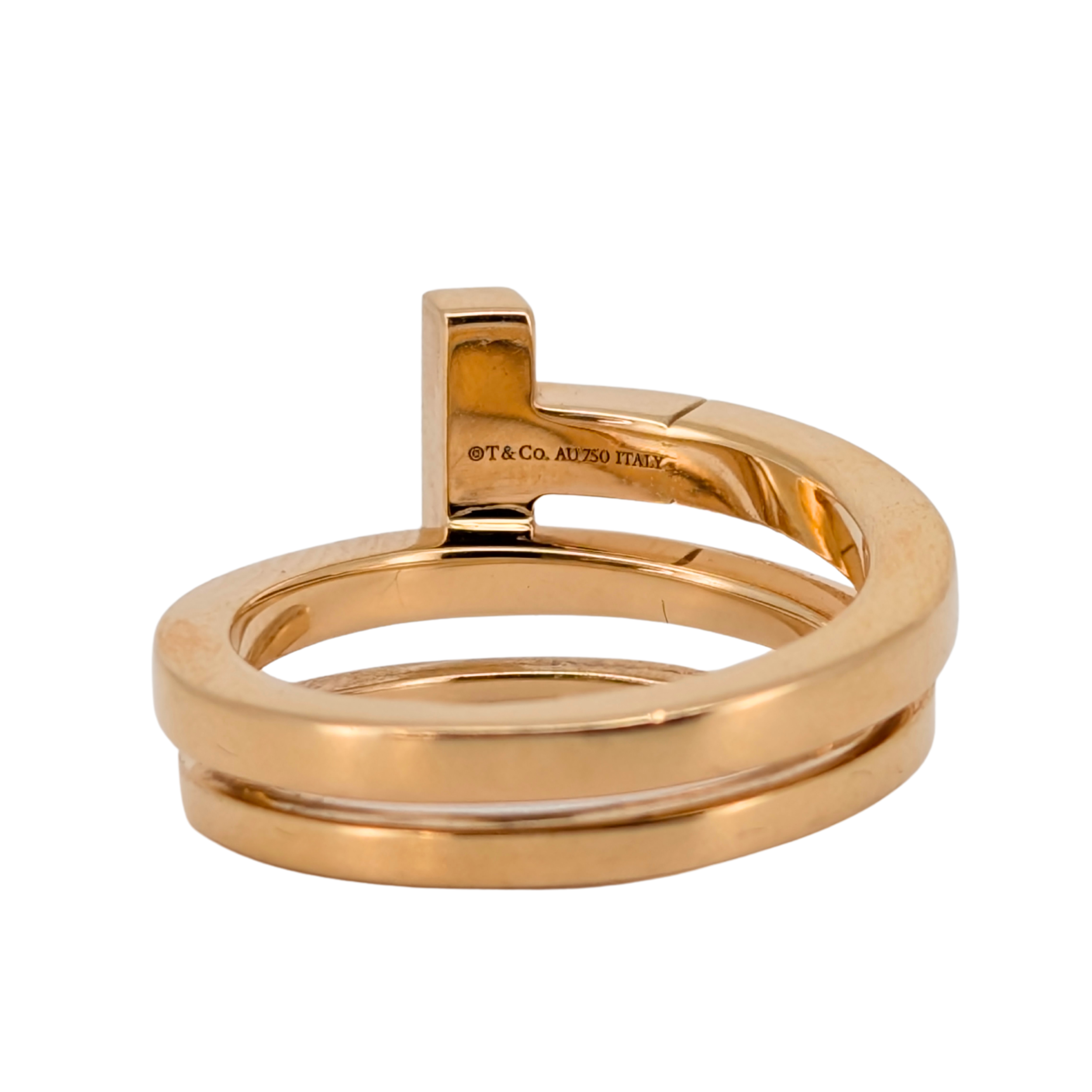 Tiffany & Co. T Square Wrap Ring in 18K Rose Gold with Diamonds
