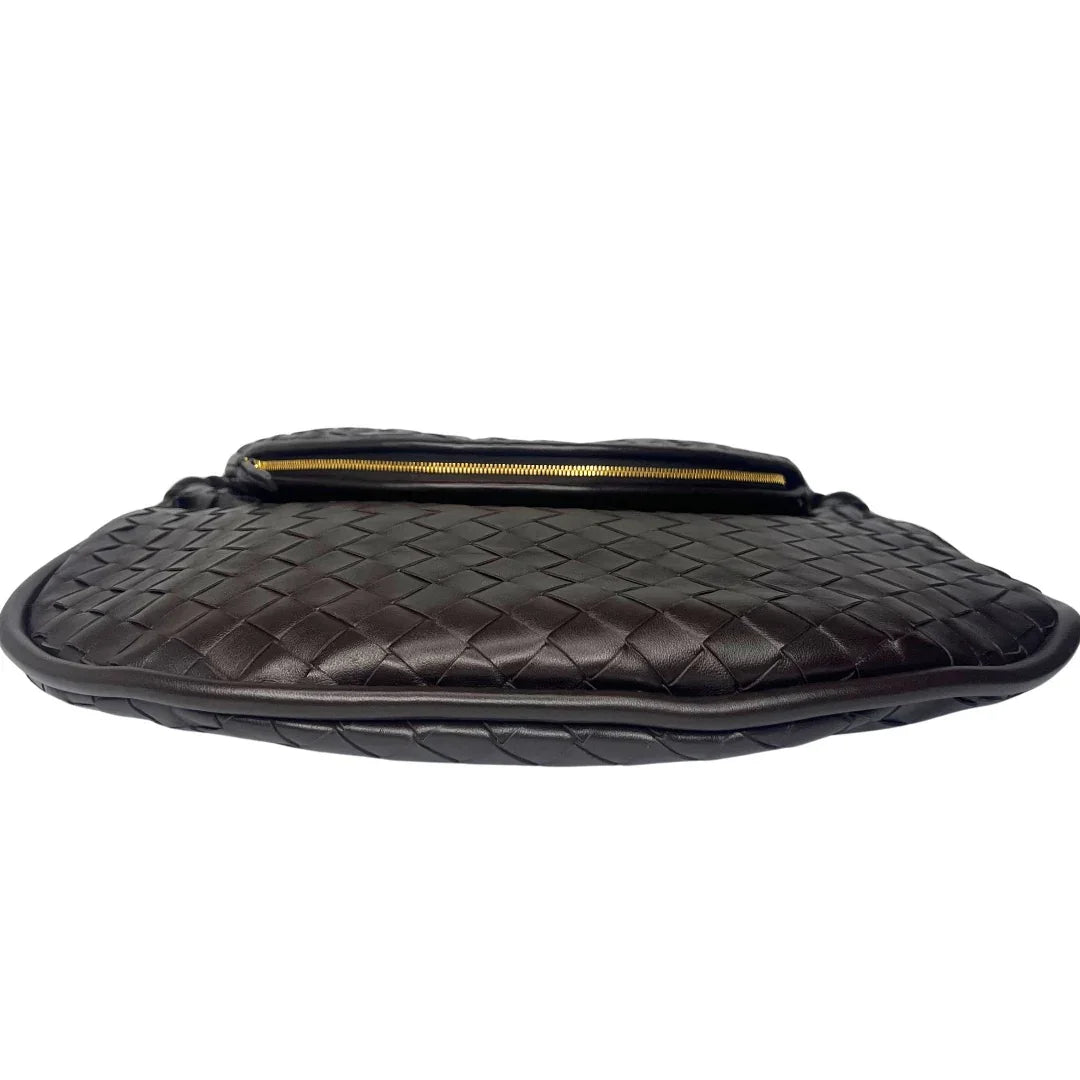 Brand New Bottega Veneta Gemelli Large Shoulder Bag – Intrecciato Dark Brown