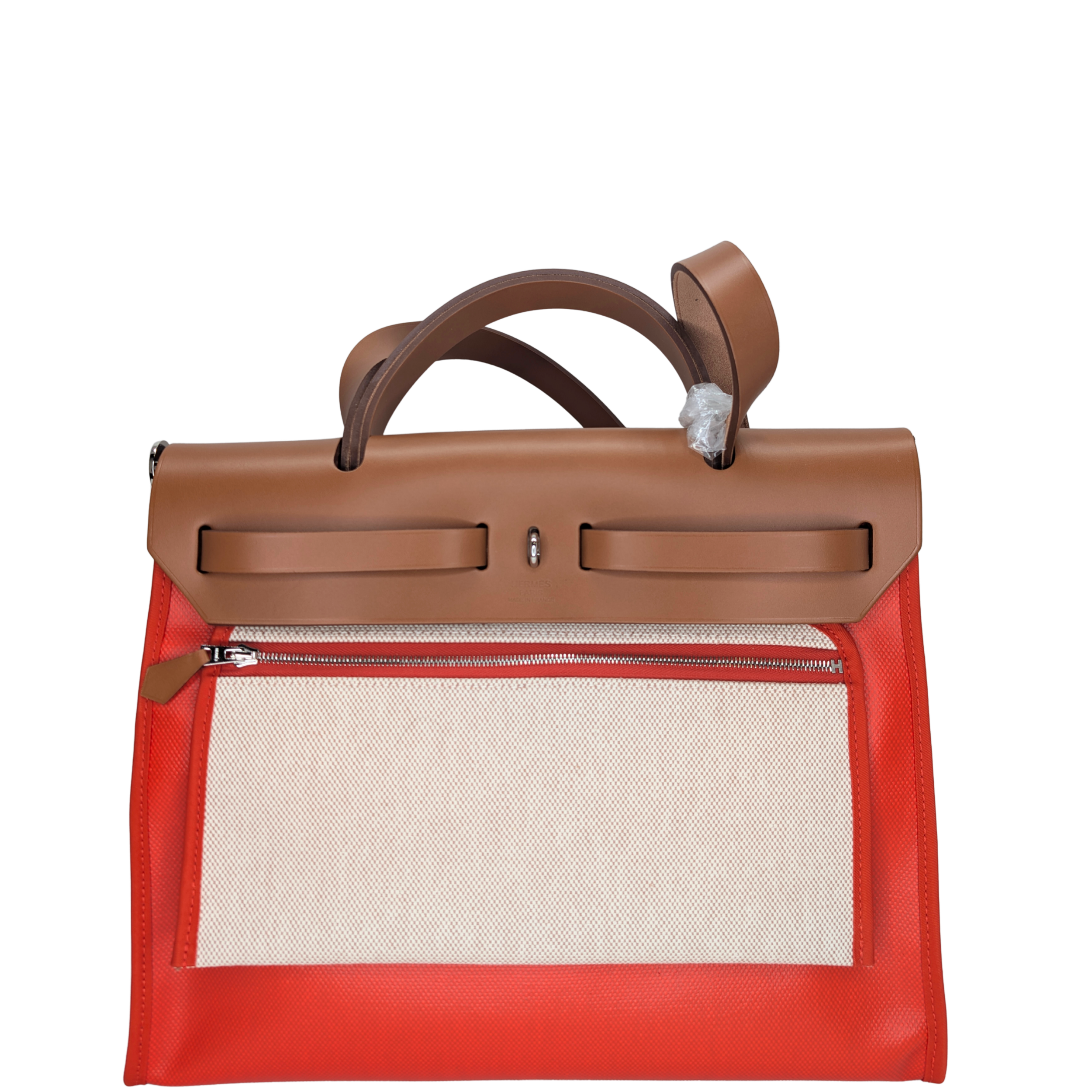 Hermes Herbag 31 Berline Canvas Hunter Orange Stamp U
