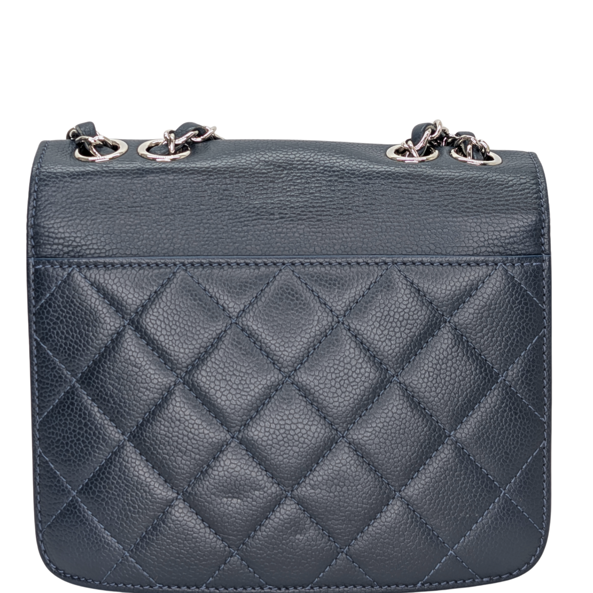 Chanel CC Box Flap Shoulder Bag Navy Blue