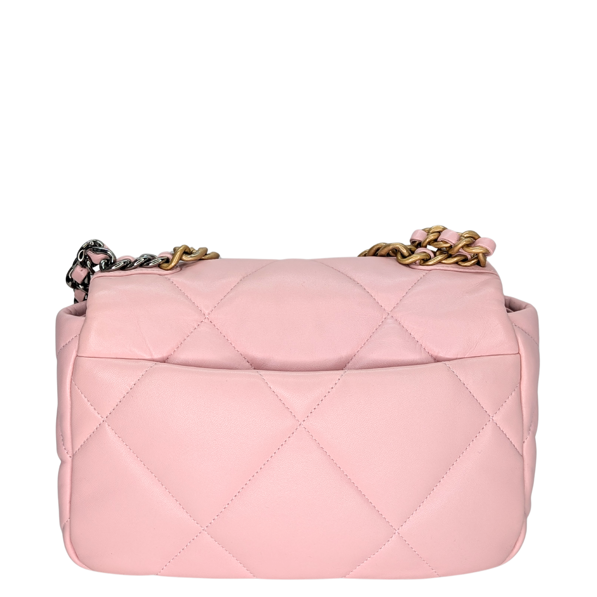Chanel 19 Small Light Pink Lambskin Bag Microchip