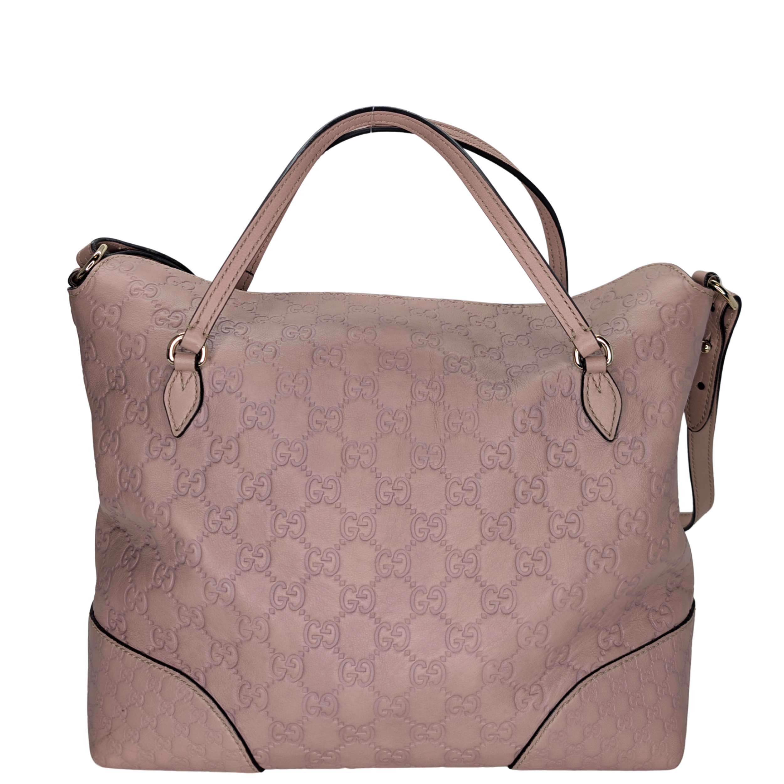 Gucci Guccissima Medium Bree Foldover Tote Soft Pink