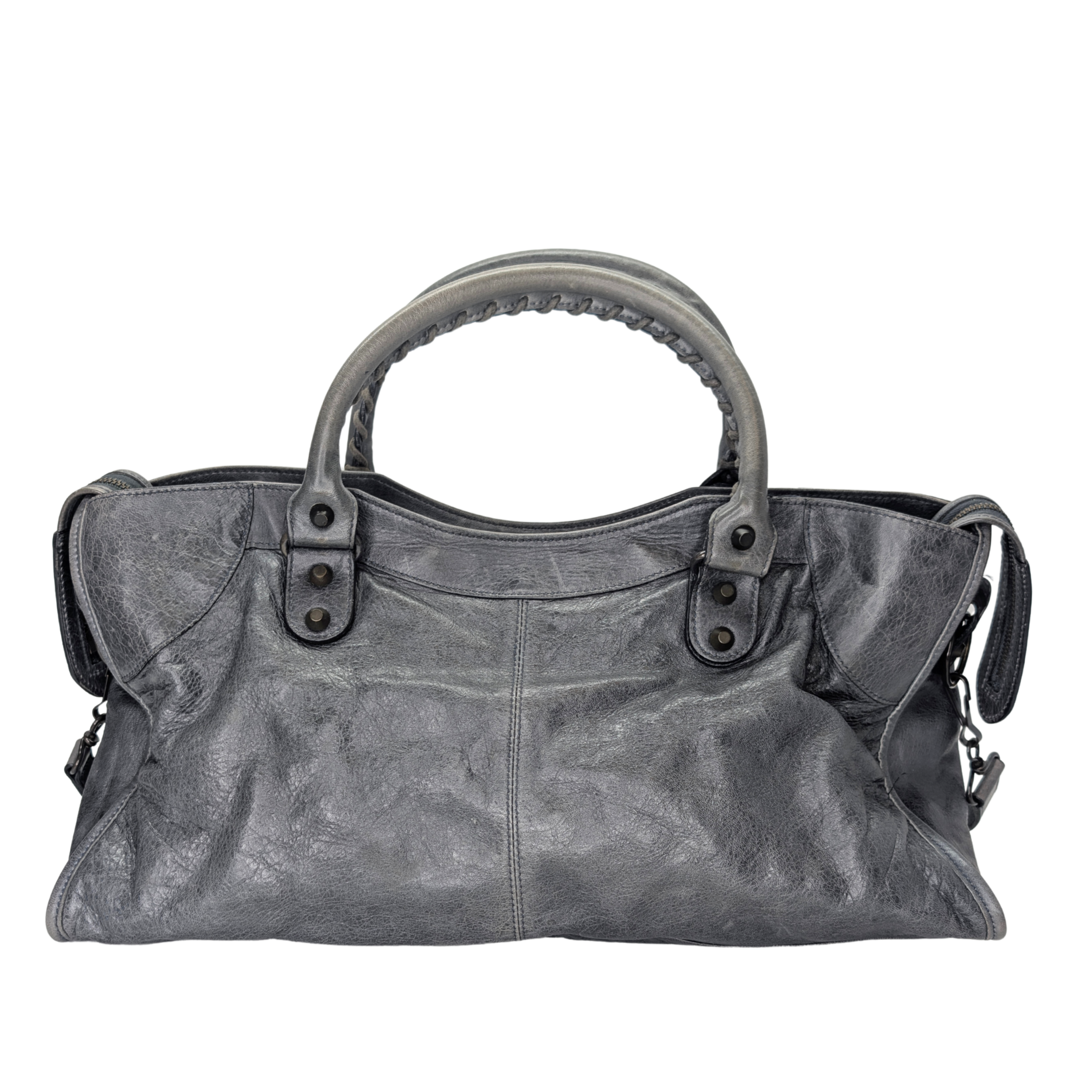Balenciaga Motorcycle City Shoulder Bag Grey