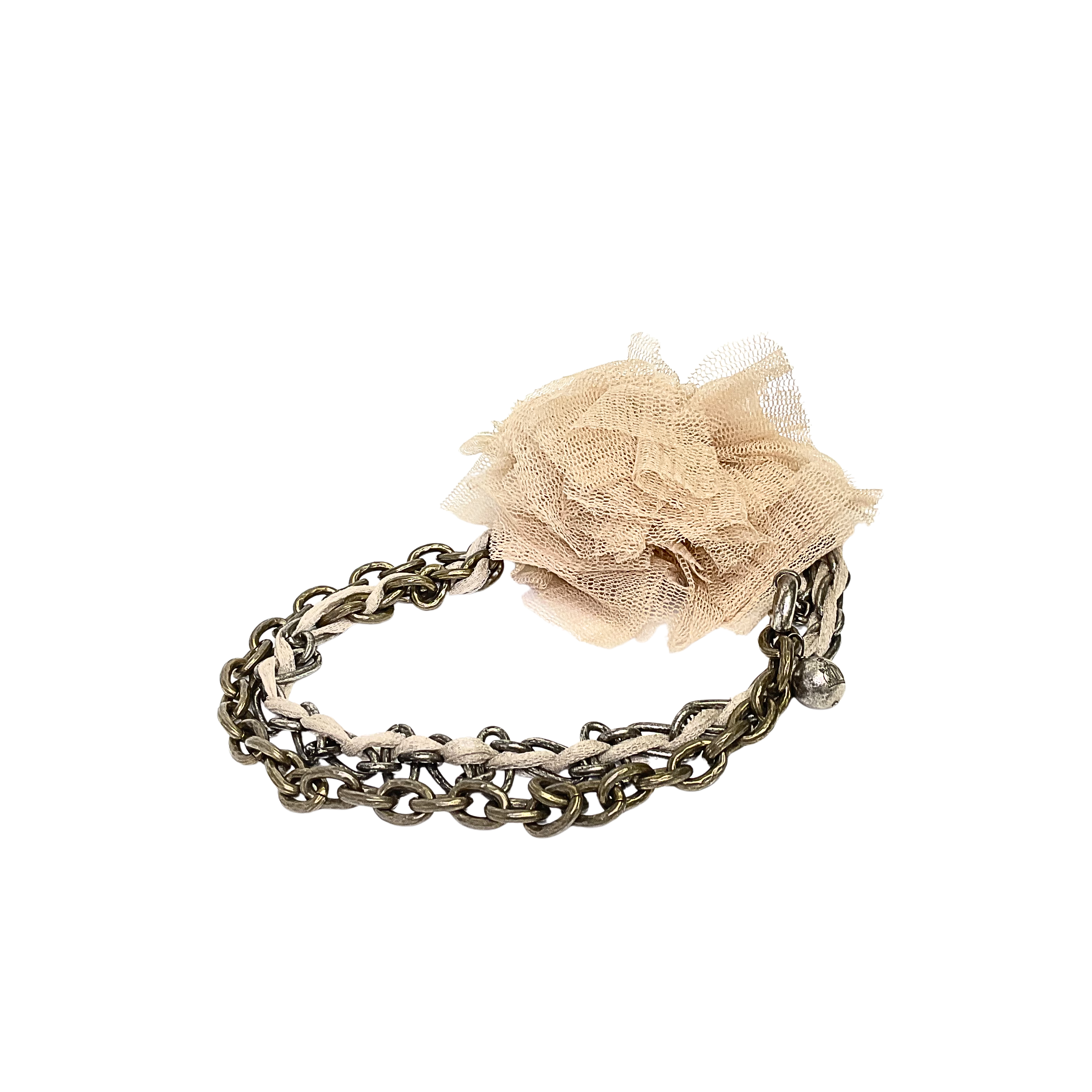 Lanvin Necklace With Tulle Aged Metal