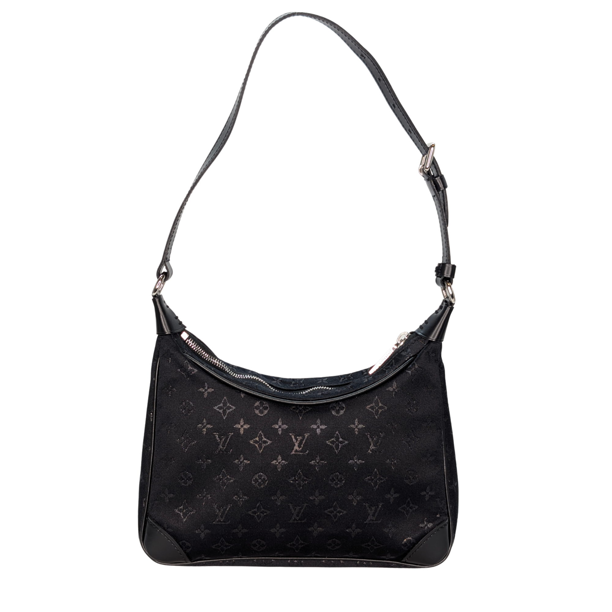 Louis Vuitton Satin Little Boulogne Monogram Bag Black