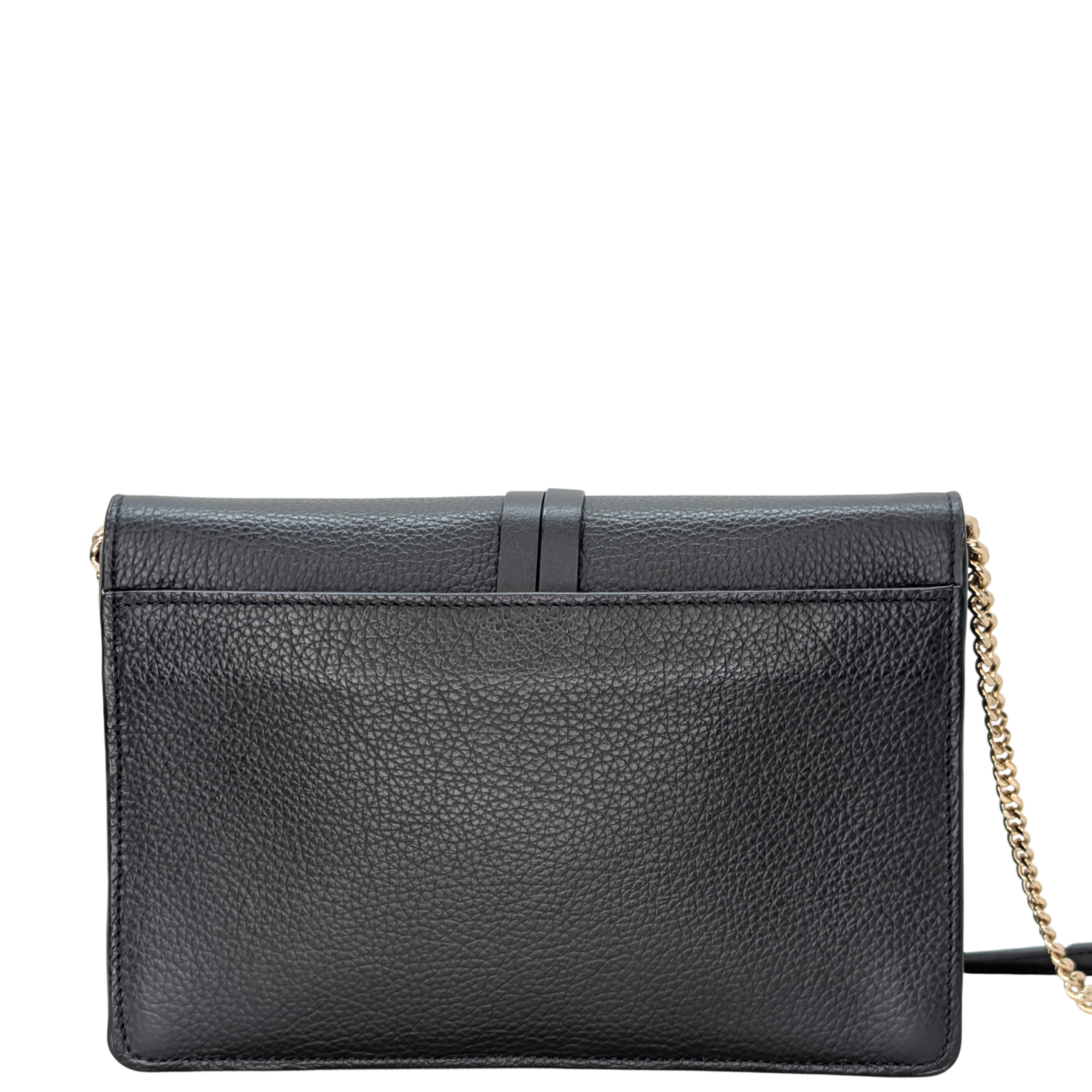 Chloé Alphabet chain Clutch Bag Leather Black