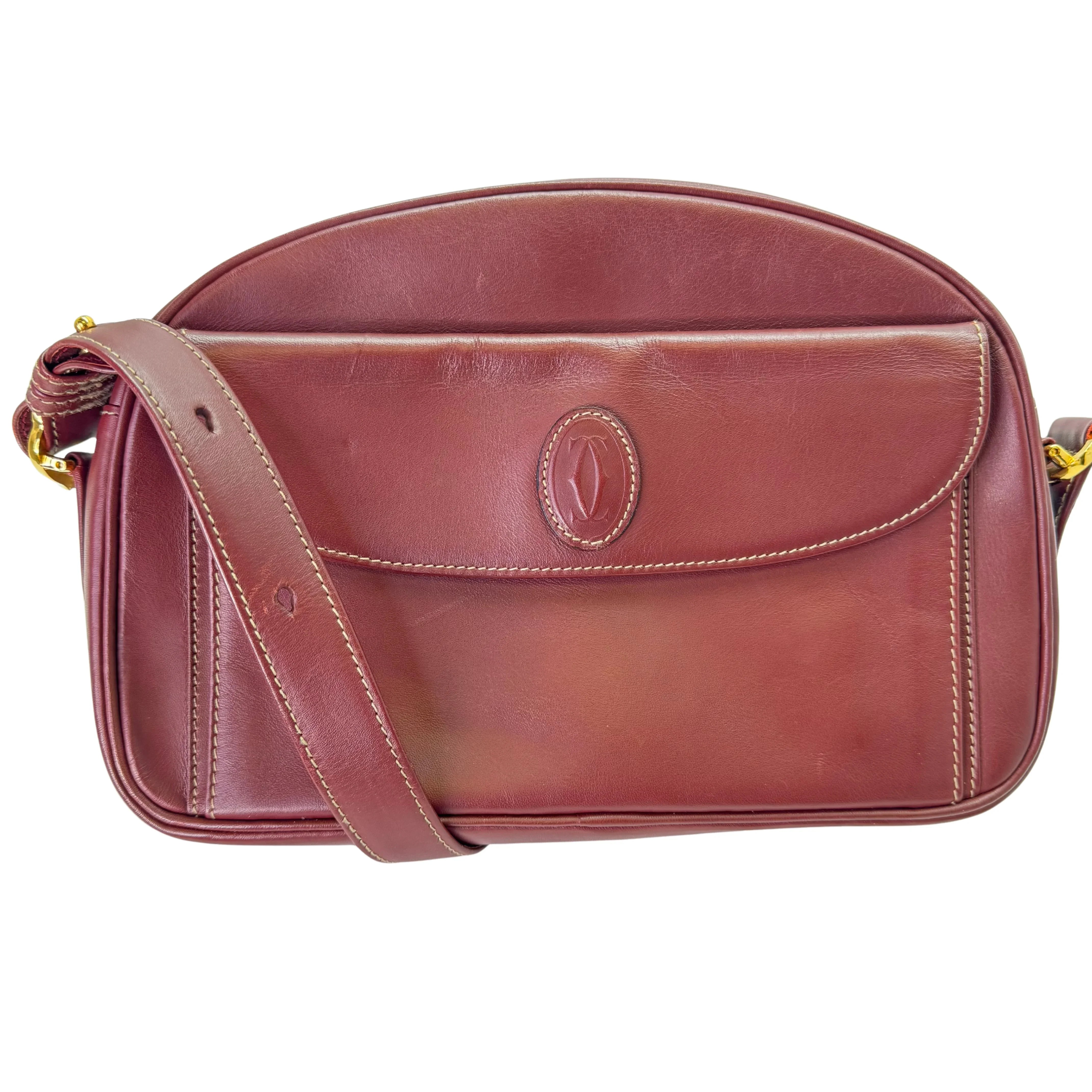 Cartier Must De Cartier Crossbody Bag Leather Brown - Lost Designer