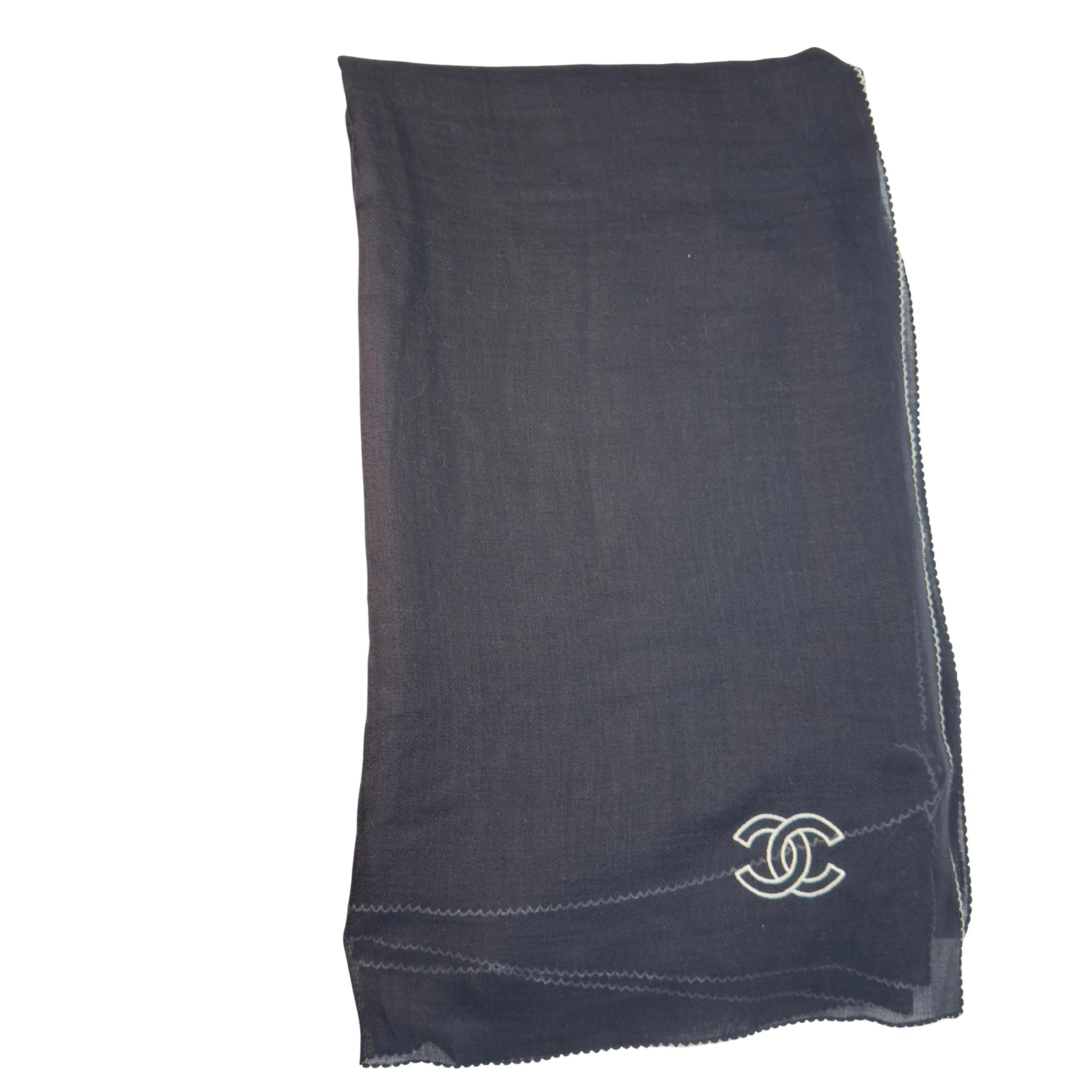 Chanel Cashmere Scarf Black - Lost Designer