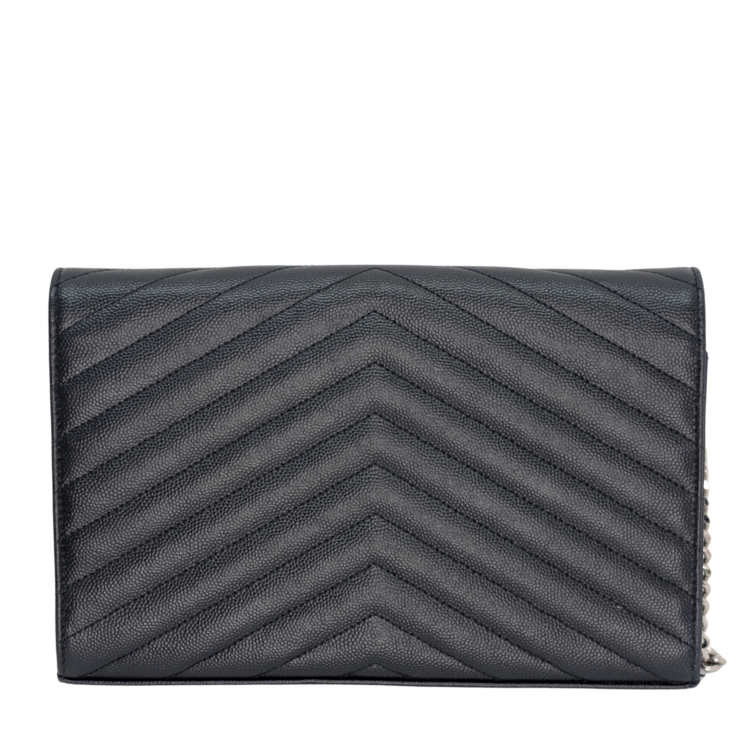 Yves Saint Laurent Cassandra Envelope Wallet on Chain Black