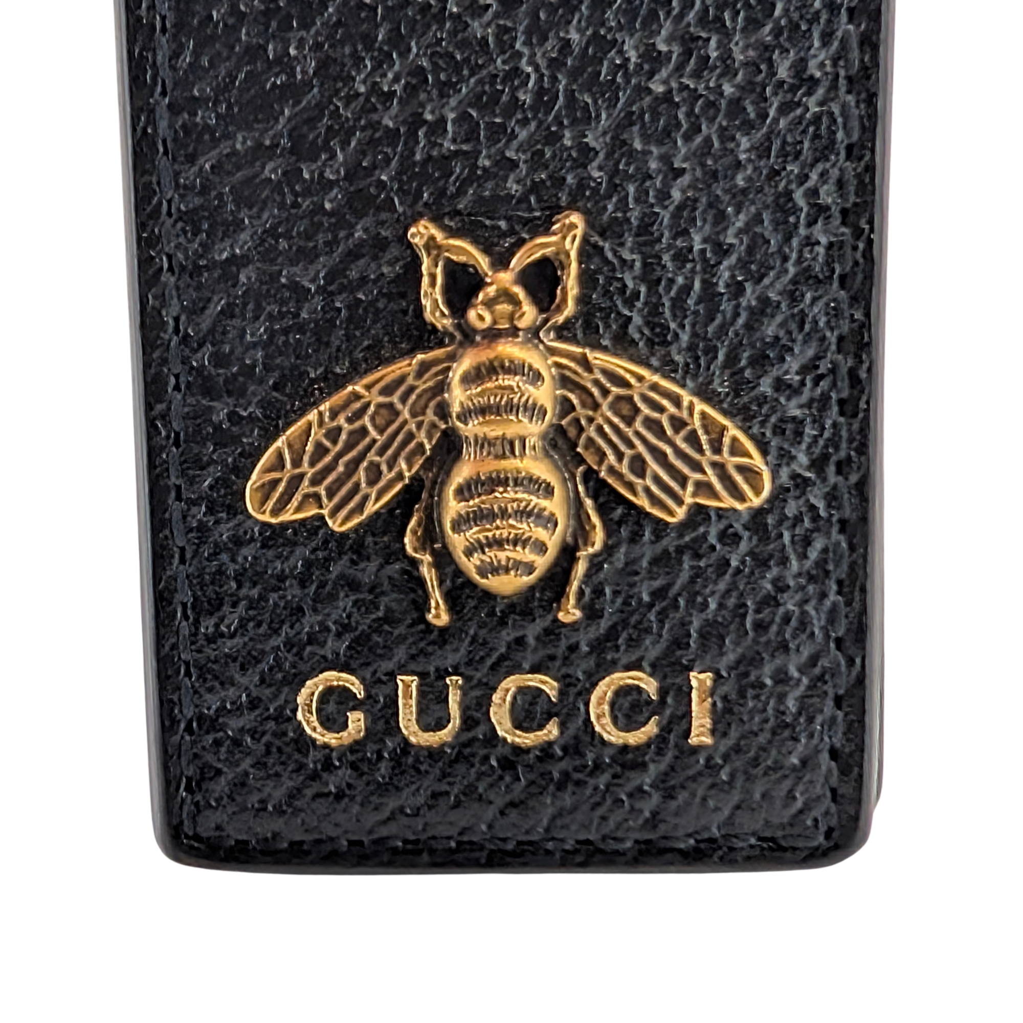 Gucci Animalier Bee Leather Money Clip Black