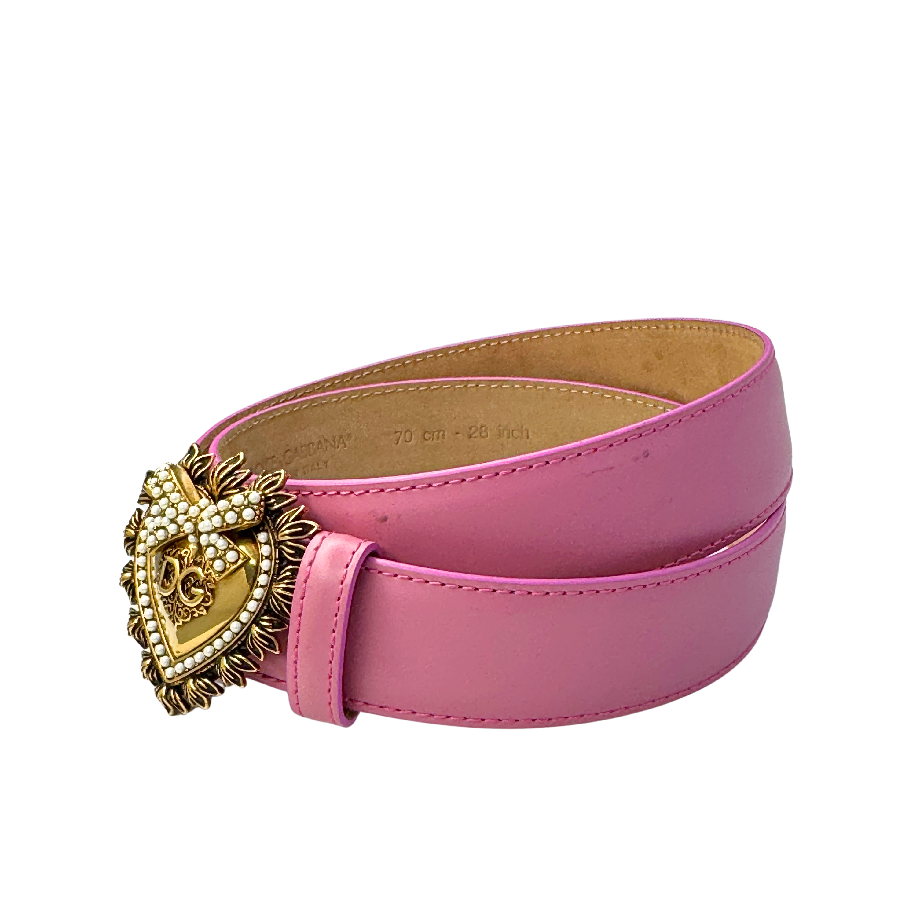 Dolce & Gabbana Devotion Belt Leather Pink