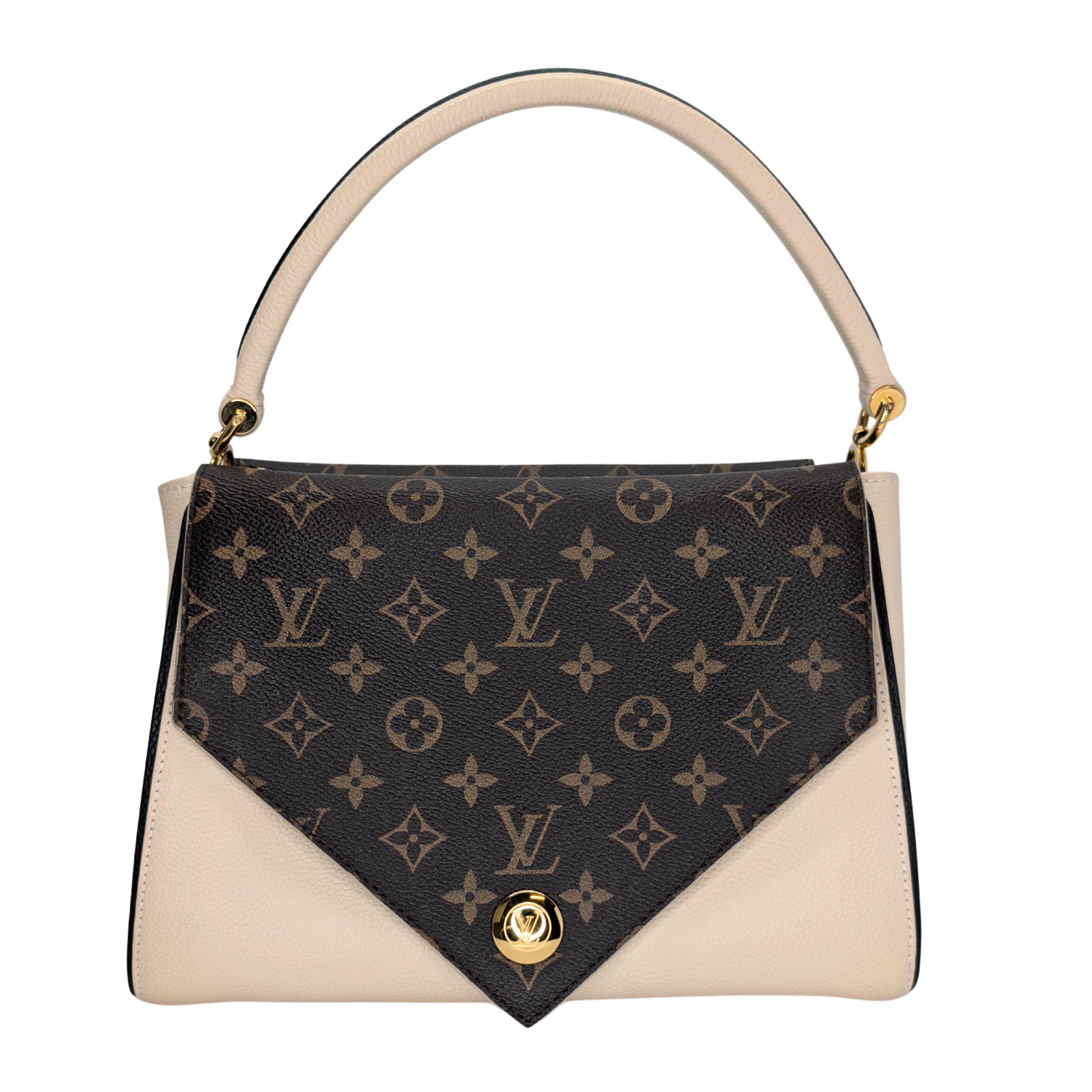 Louis Vuitton Double V Leather Bag Monogram Beige
