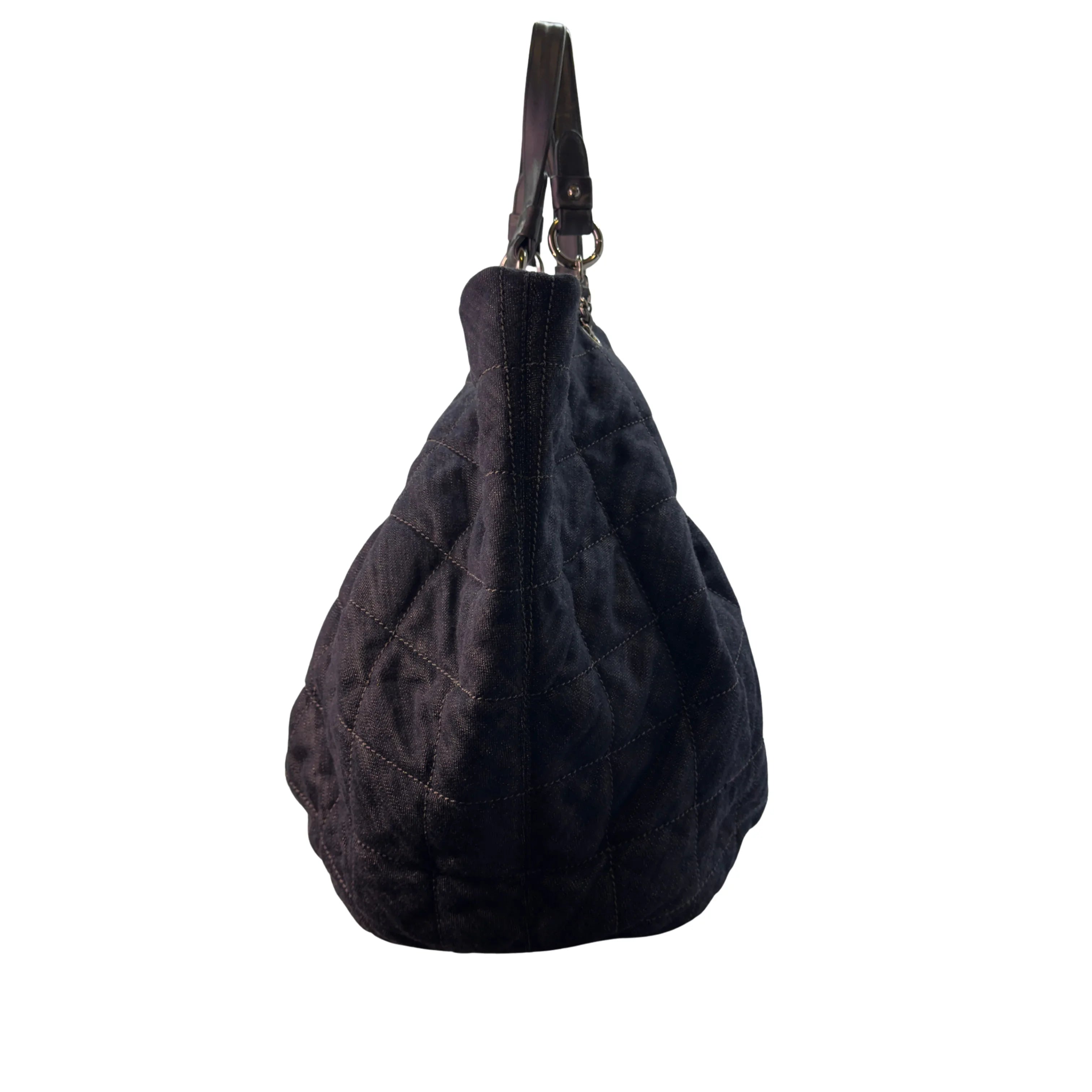 Chanel Coco Spirit XL Denim Cabas Tote Bag Black - Lost Designer