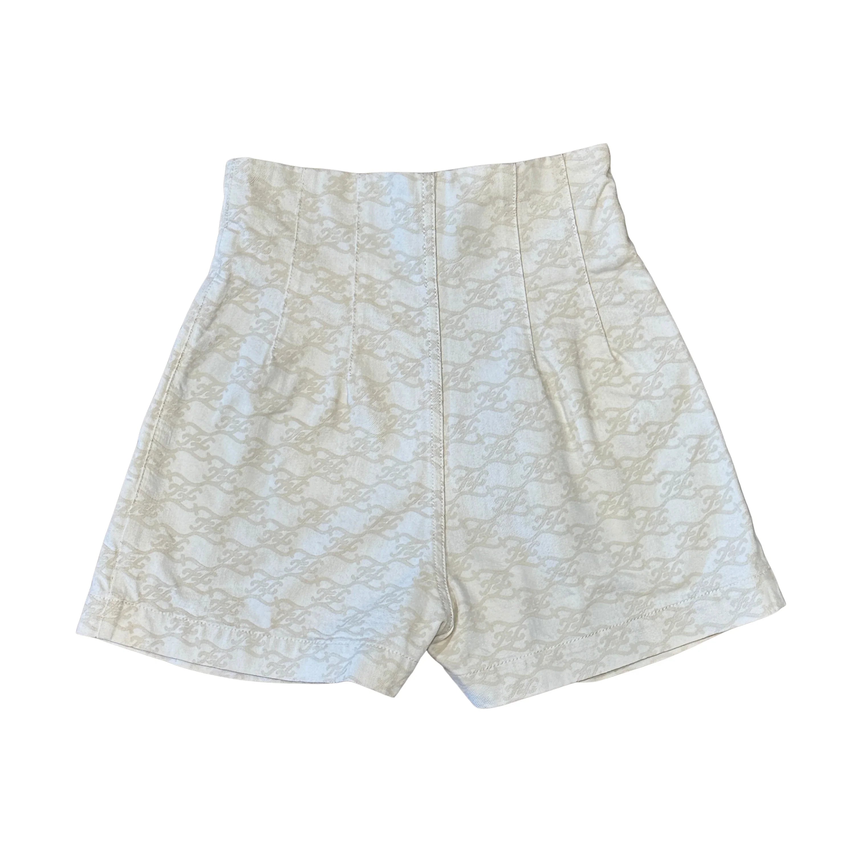 Fendi Denim Setup Shorts White 38 - Lost Designer