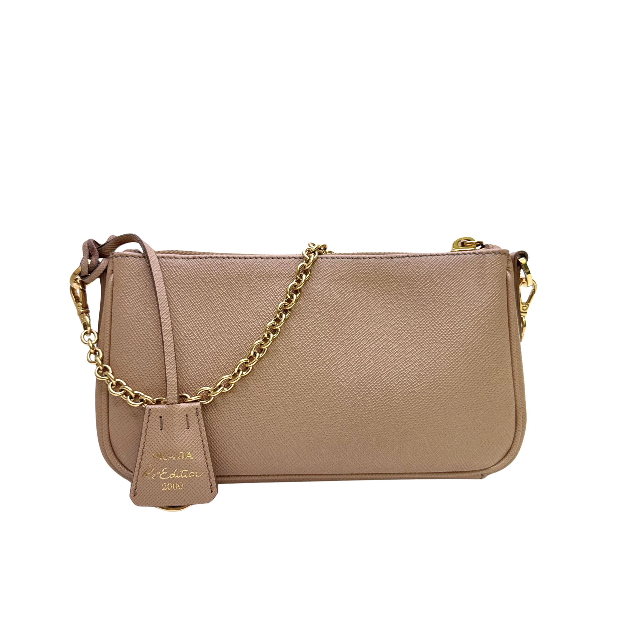Prada Re-edition Crossbody Bag Leather Beige