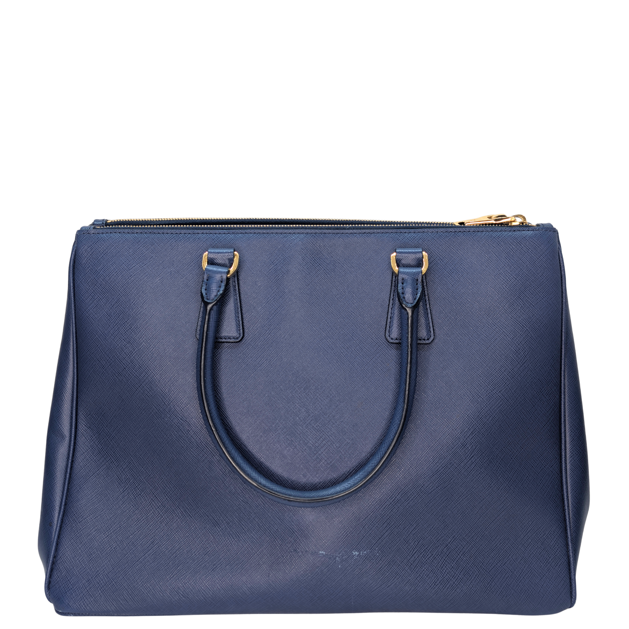 Prada Saffiano Lux Galleria Large Double Zip Tote Navy