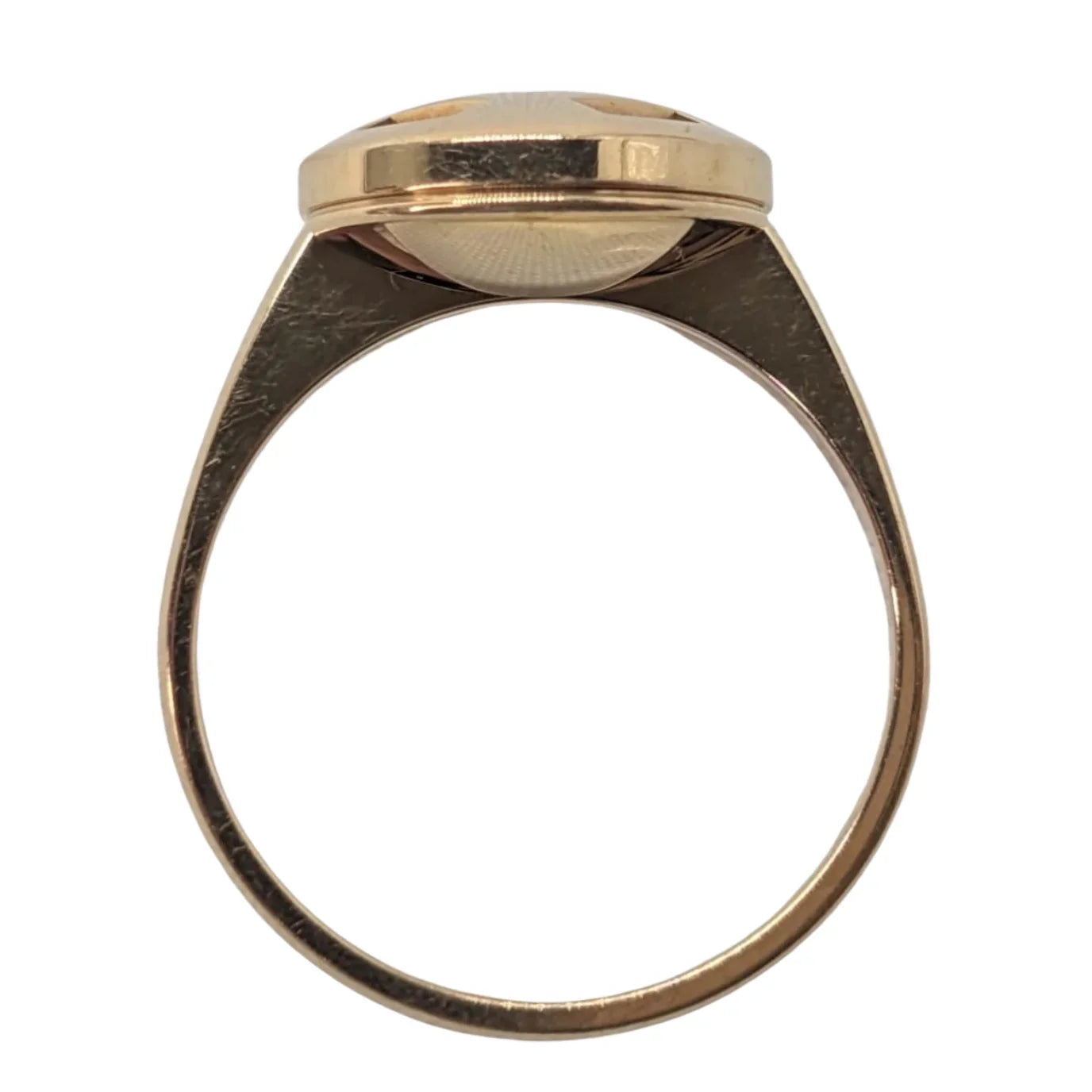 Cartier Pasha Mother Of Pearl 18K Gold Ring Size M½ - Lost Designer