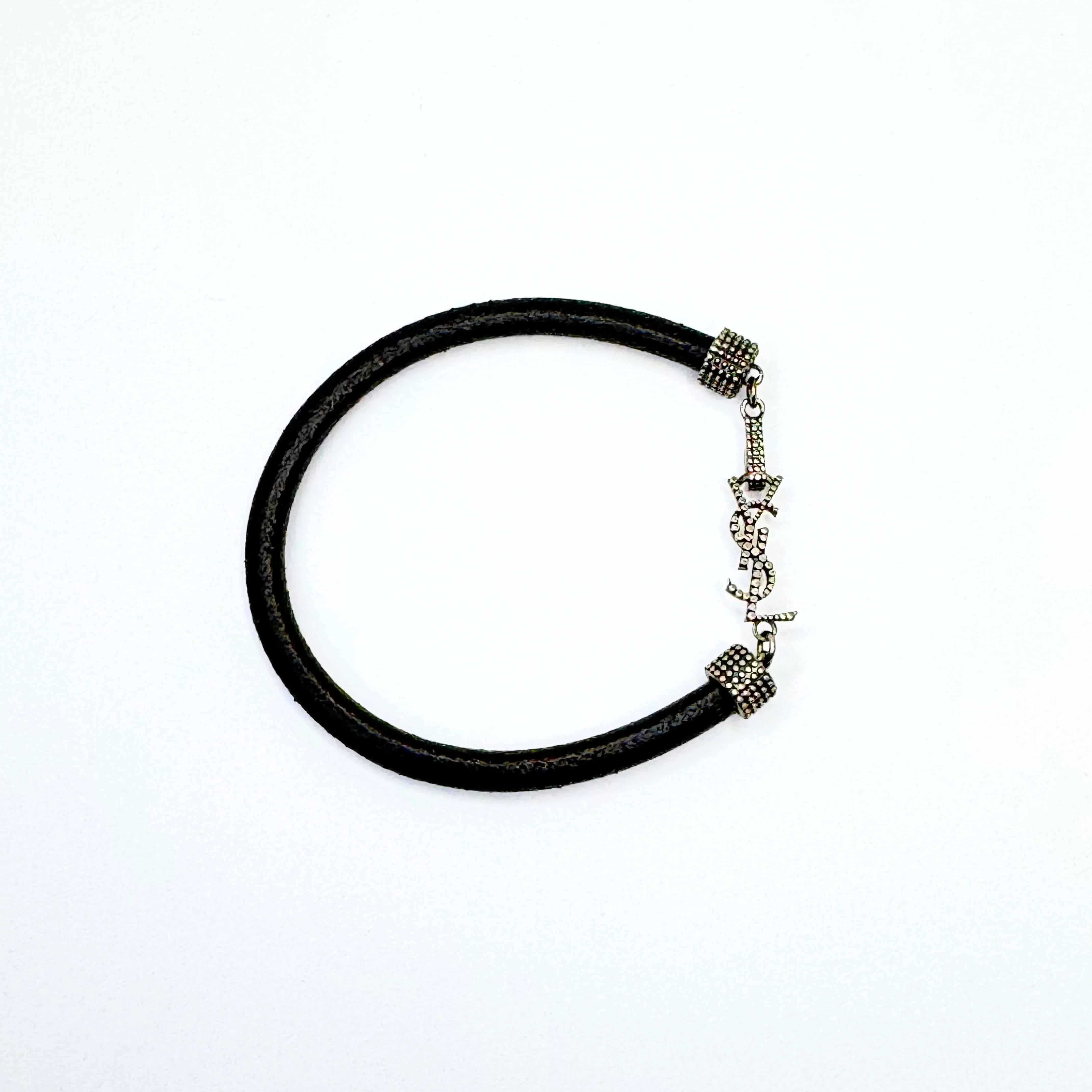 Yves Saint Laurent YSL Textured Leather Bracelet