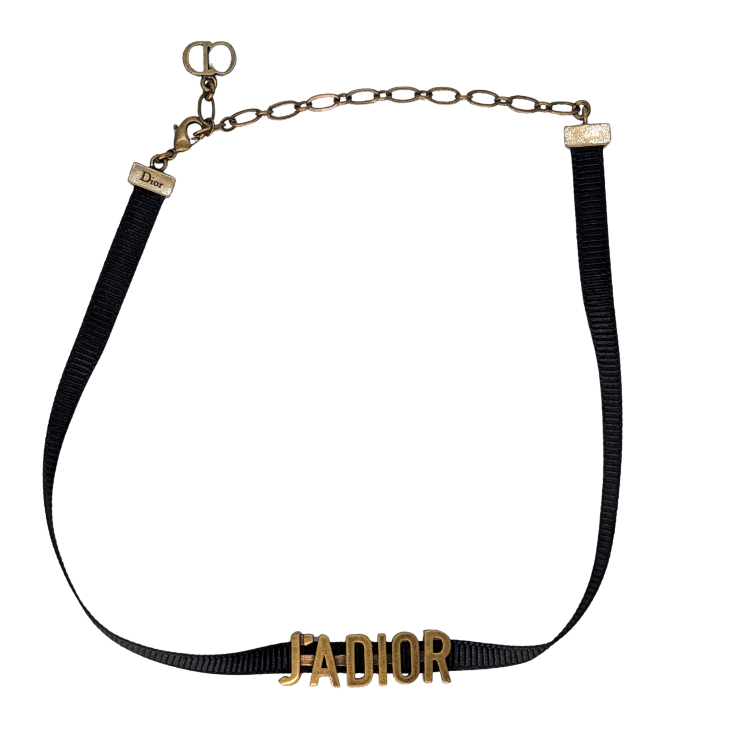 Christian Dior J'Adior Logo Choker Necklace Black