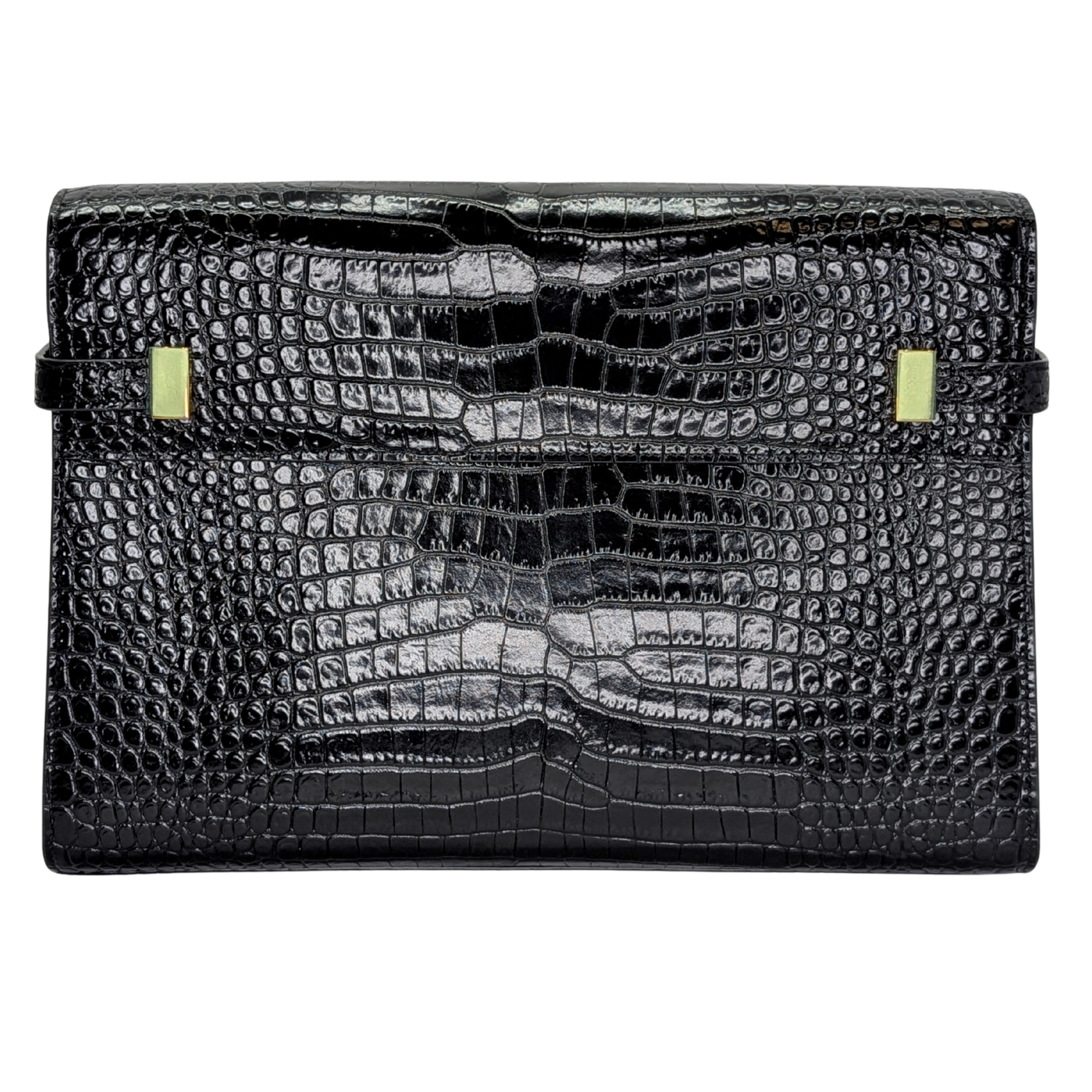 Yves Saint Laurent Manhattan Medium Crocodile Embossed Shoulder Bag