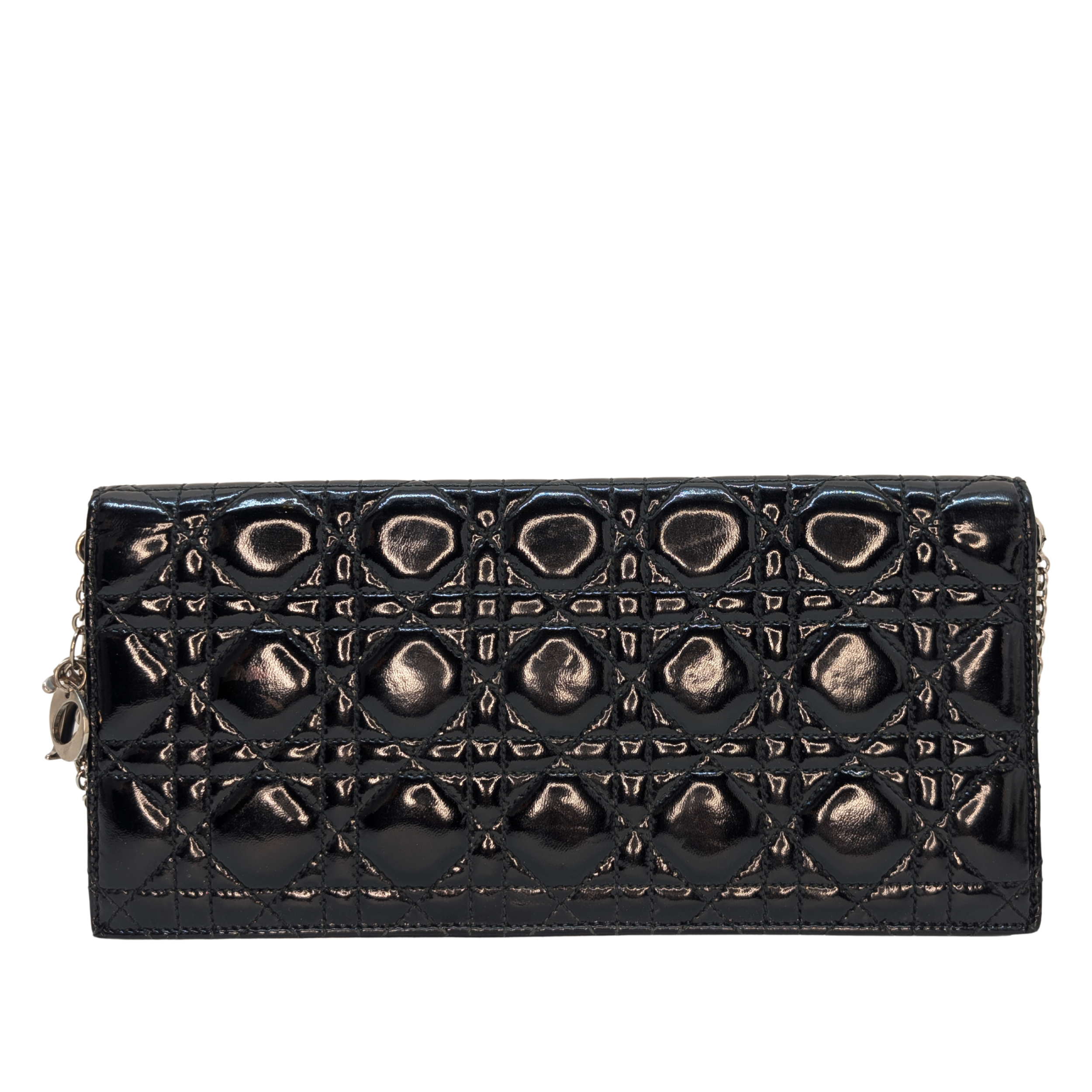 Dior Patent Leather Clutch on Chain Black